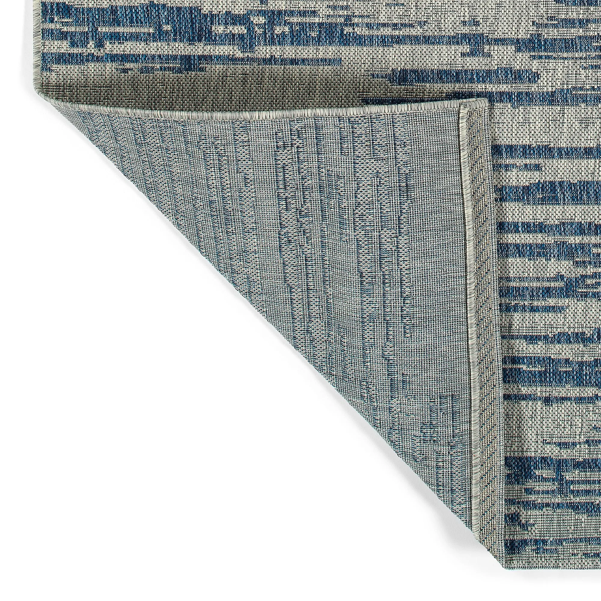 Soleri Navy Machine-Made Indoor/Outdoor Flatweave Area Rug