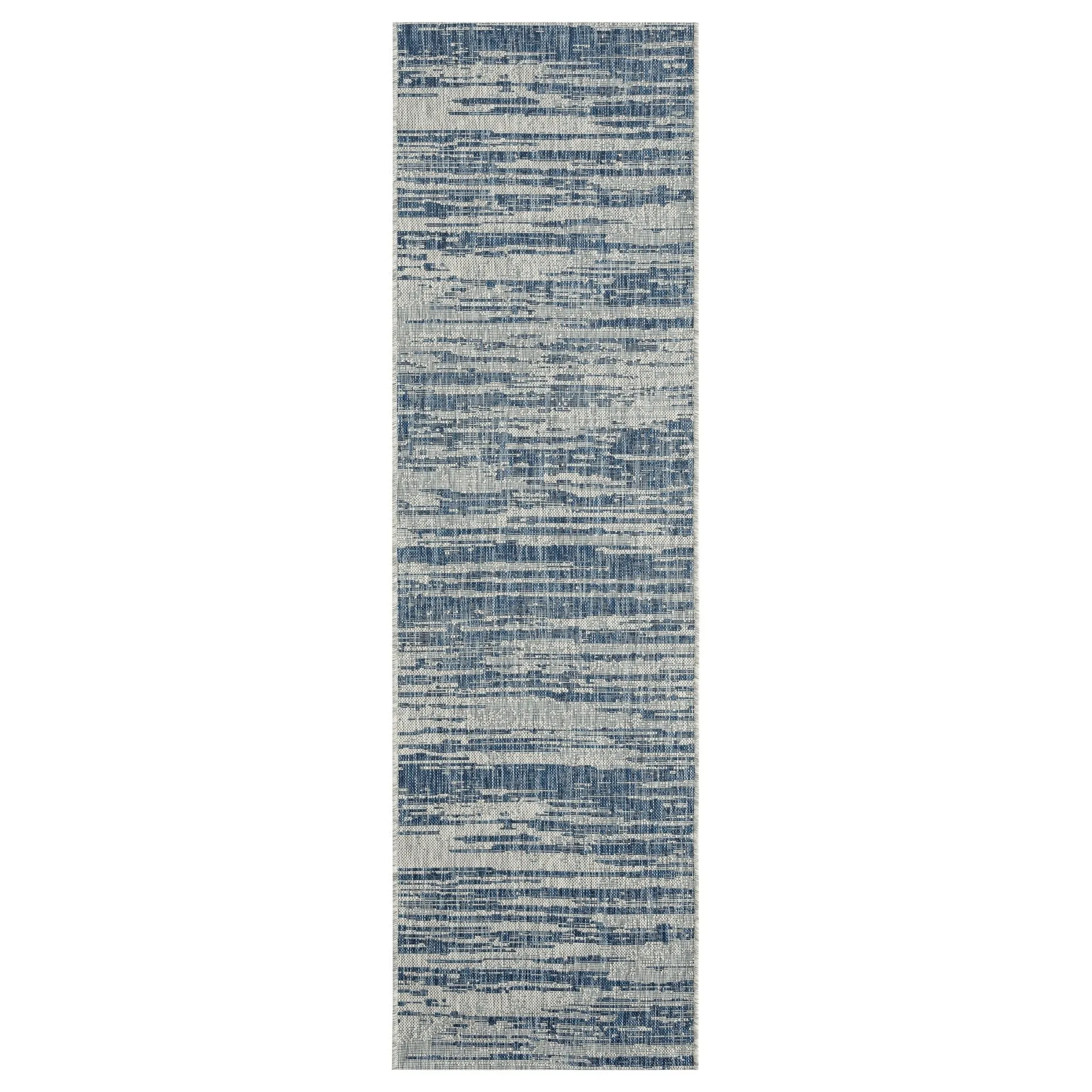 Soleri Navy Machine-Made Indoor/Outdoor Flatweave Area Rug