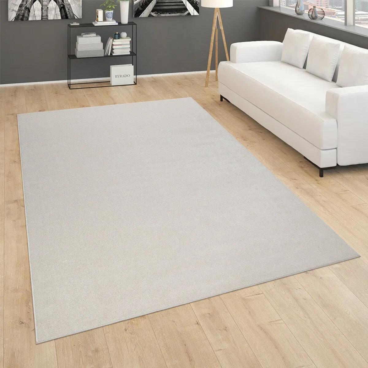 Solid Low-Pile Rug for Living Room in Plain Colors