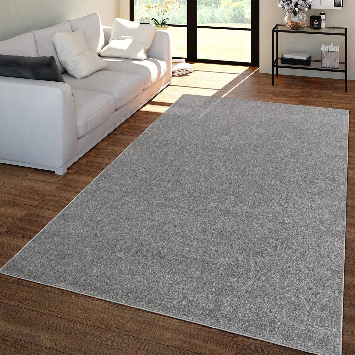 Solid Low-Pile Rug for Living Room in Plain Colors