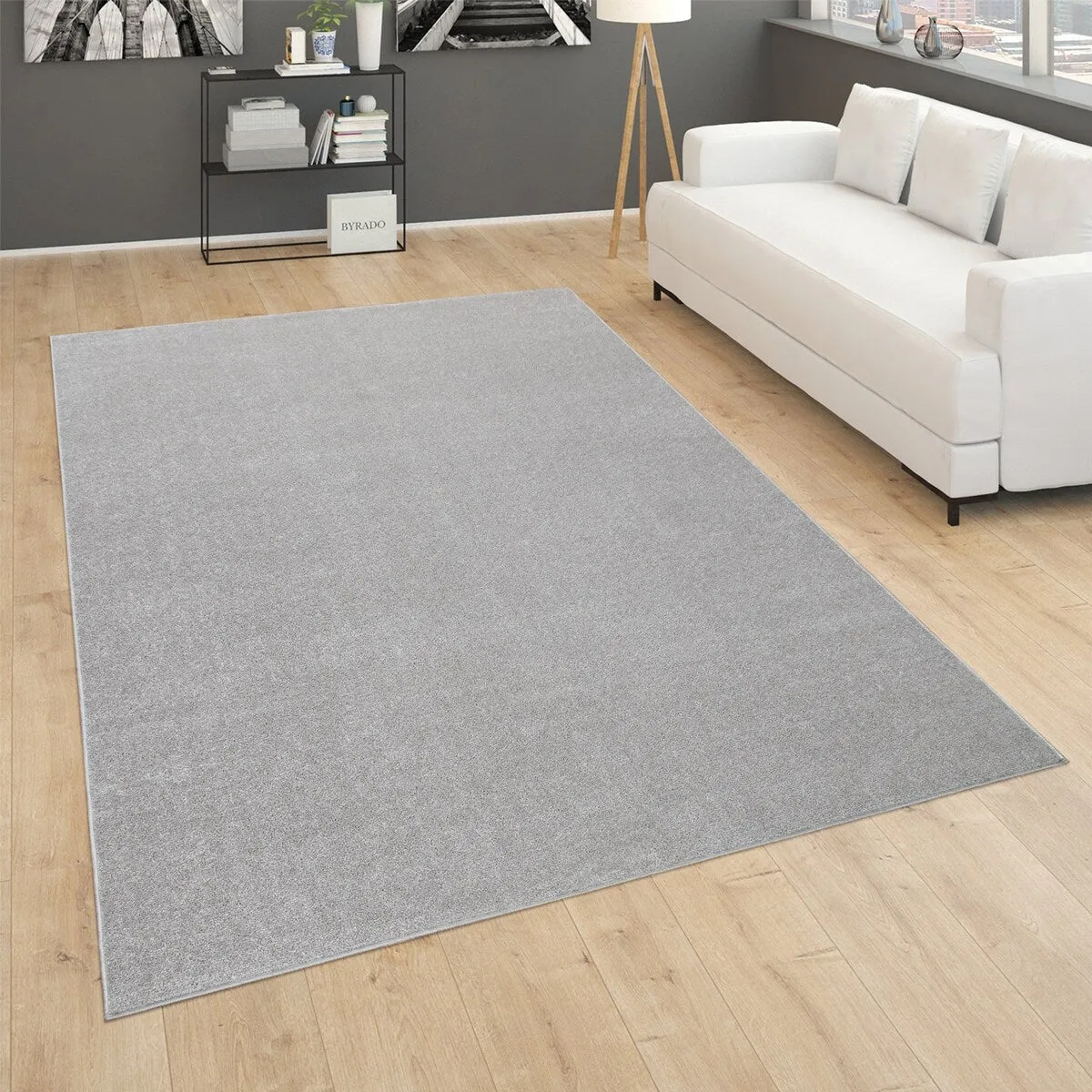 Solid Low-Pile Rug for Living Room in Plain Colors