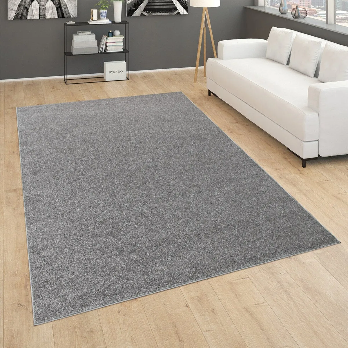 Solid Low-Pile Rug for Living Room in Plain Colors