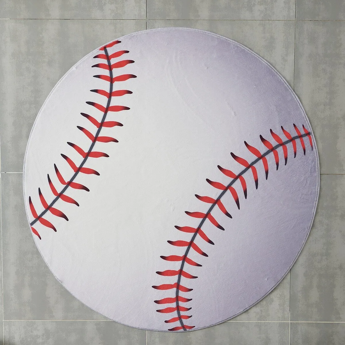 Sports Theme Shaped Printed Low Pile Area Rug