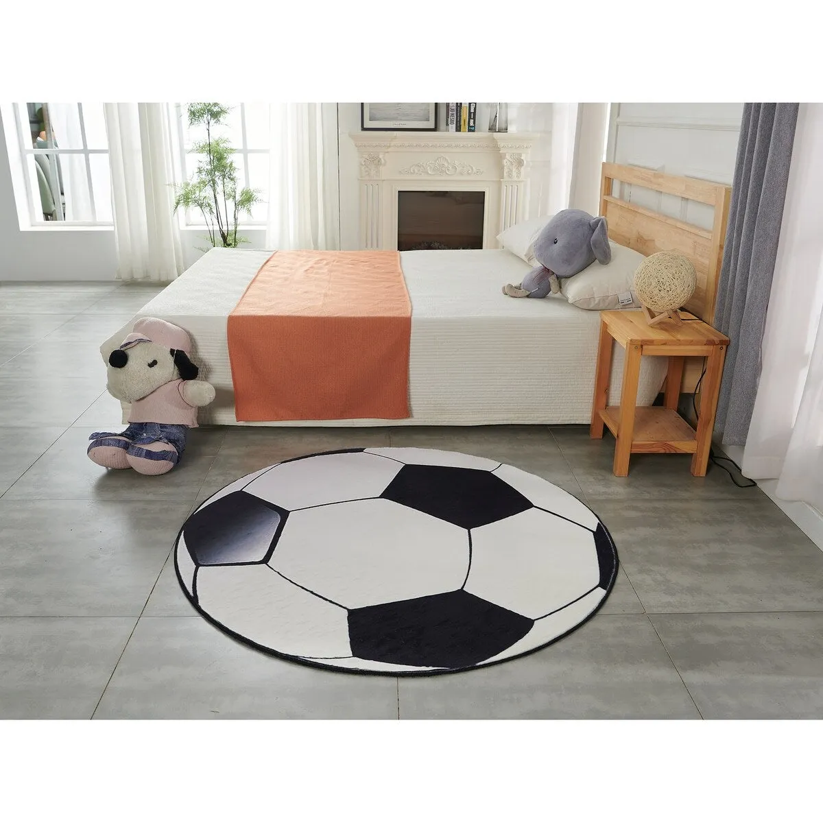 Sports Theme Shaped Printed Low Pile Area Rug