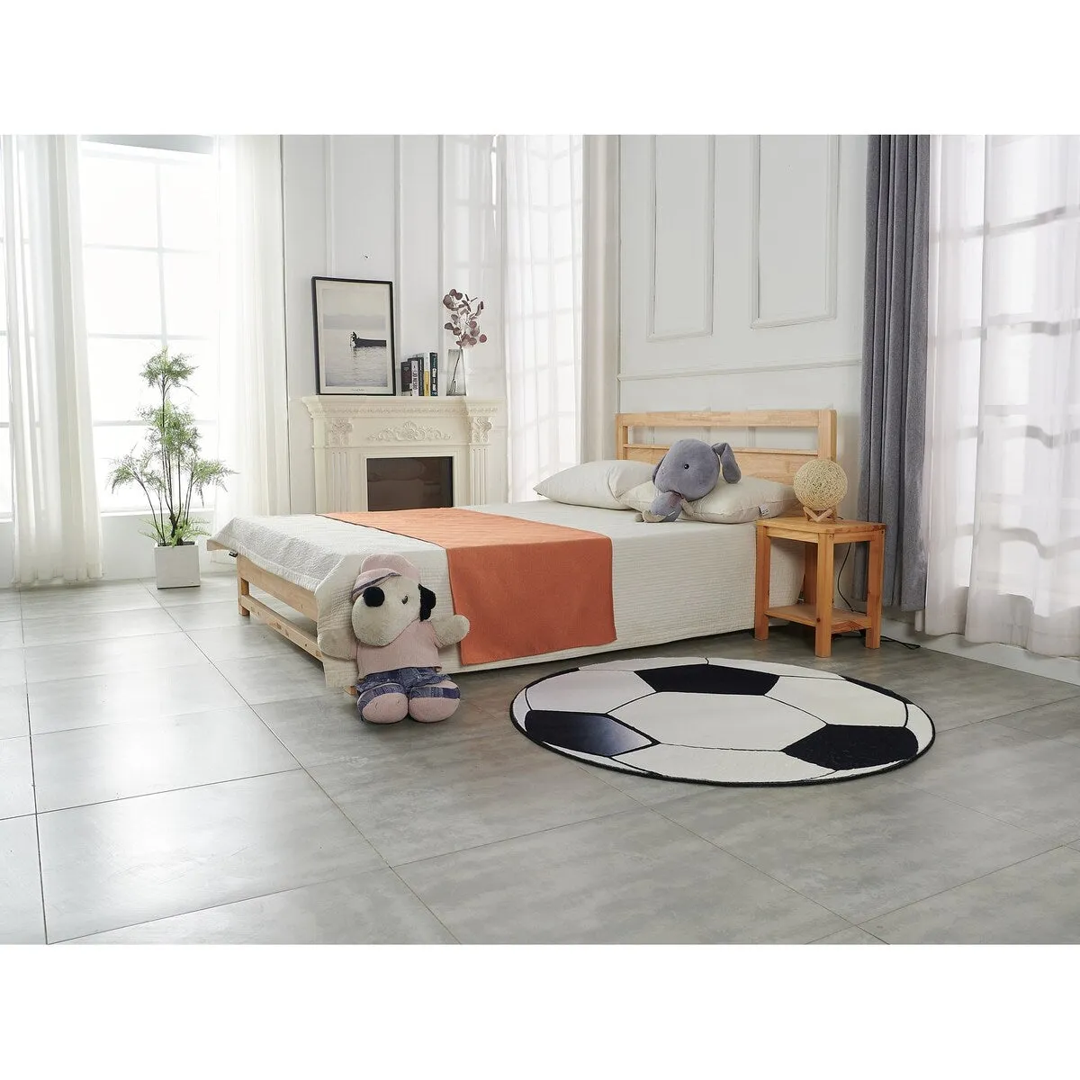 Sports Theme Shaped Printed Low Pile Area Rug