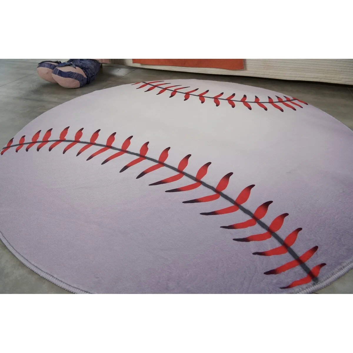 Sports Theme Shaped Printed Low Pile Area Rug
