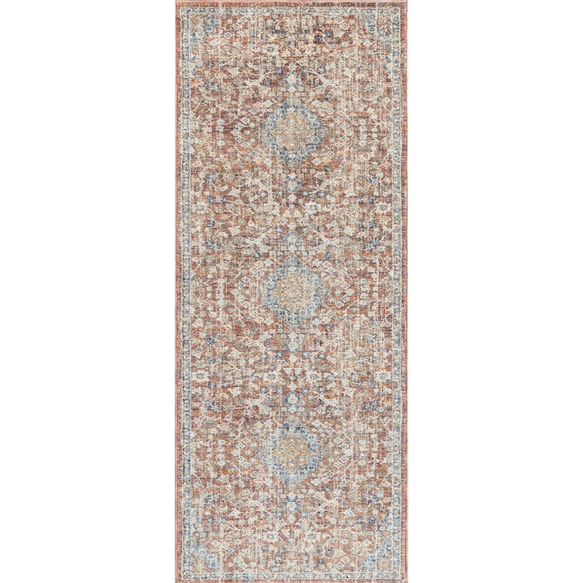 Stelios Collection Rust/Navy Transitional Area Rug