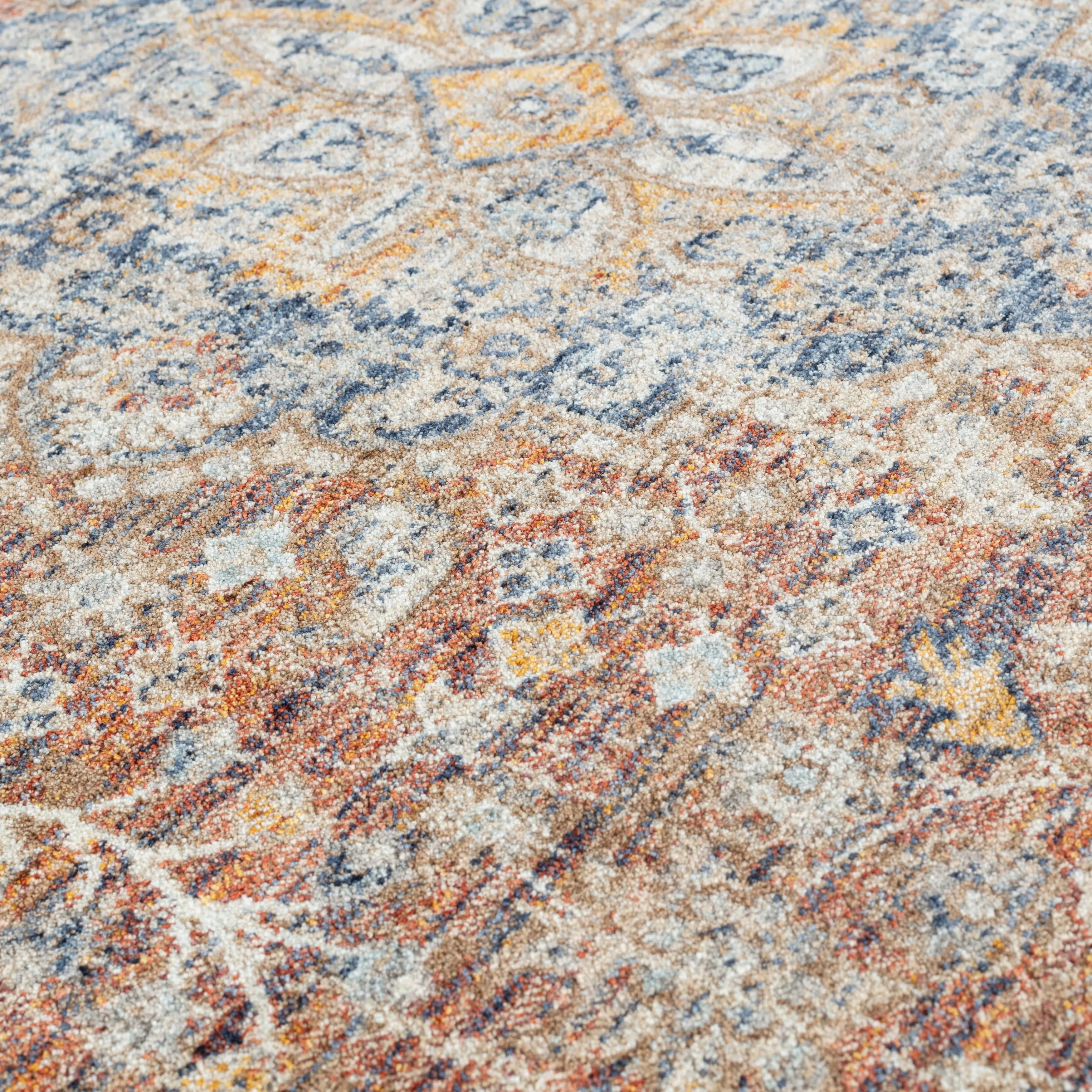 Stelios Collection Rust/Navy Transitional Area Rug