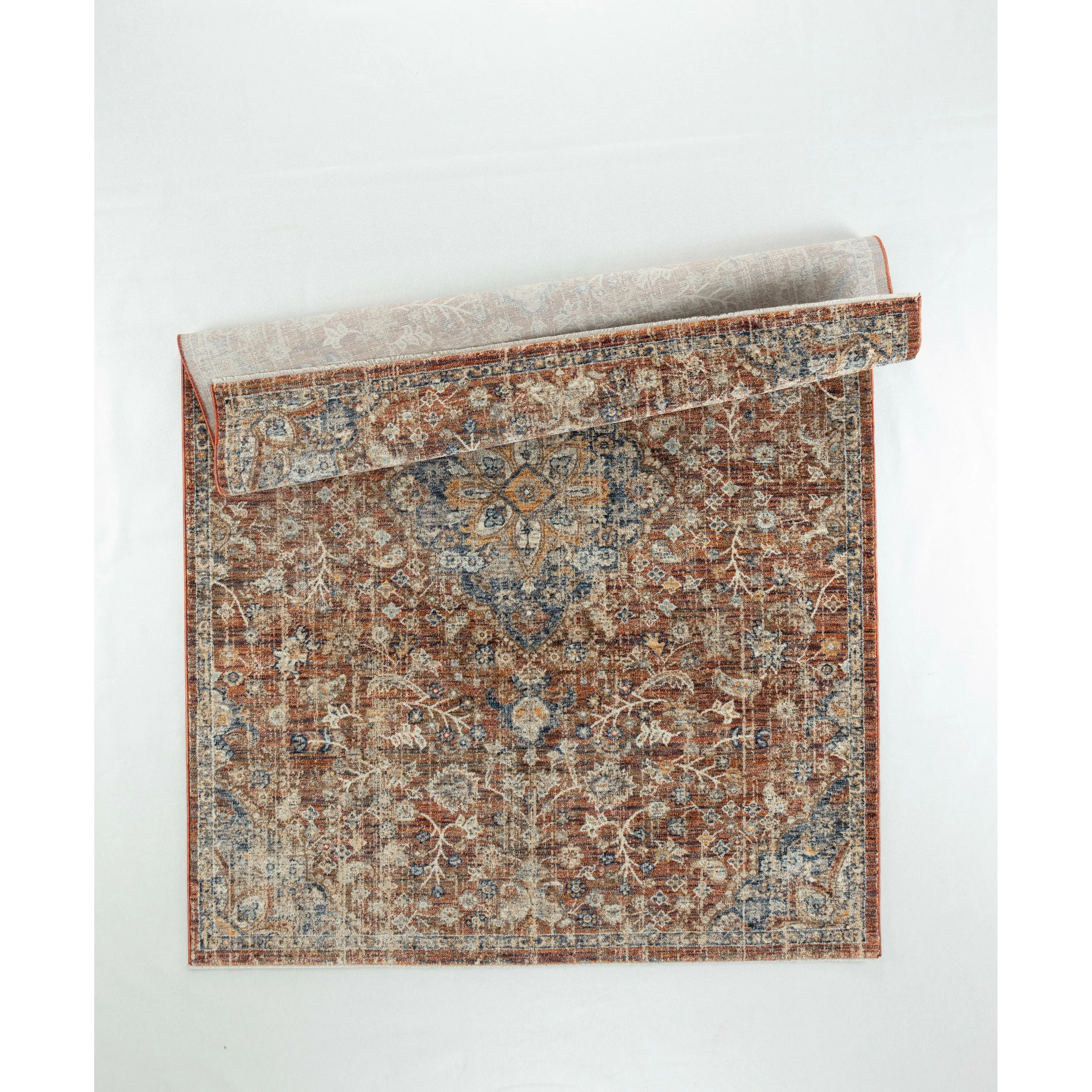 Stelios Collection Rust/Navy Transitional Area Rug