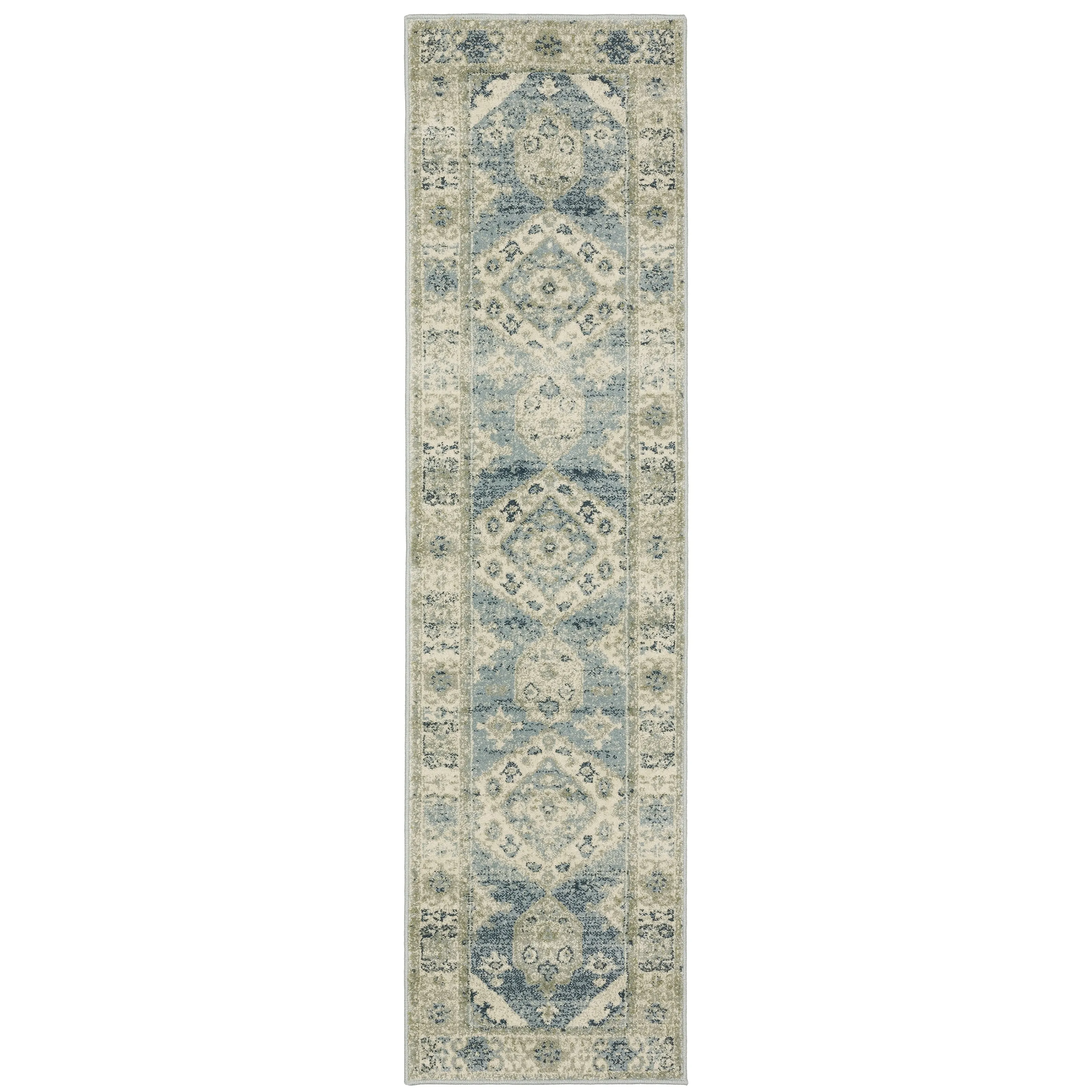 Style Haven Bassel Bordered Medallion Blue/ Grey Indoor Area Rug