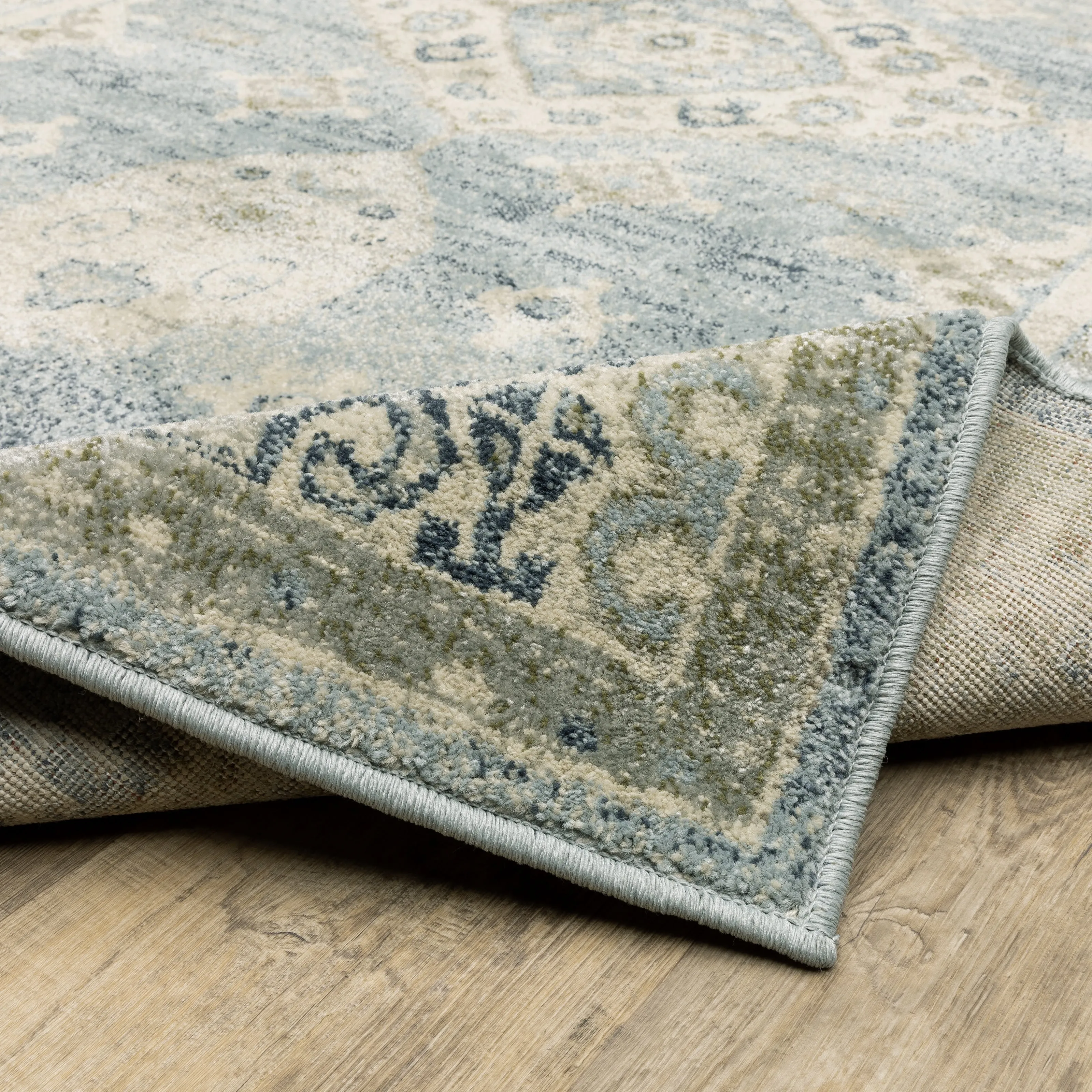 Style Haven Bassel Bordered Medallion Blue/ Grey Indoor Area Rug