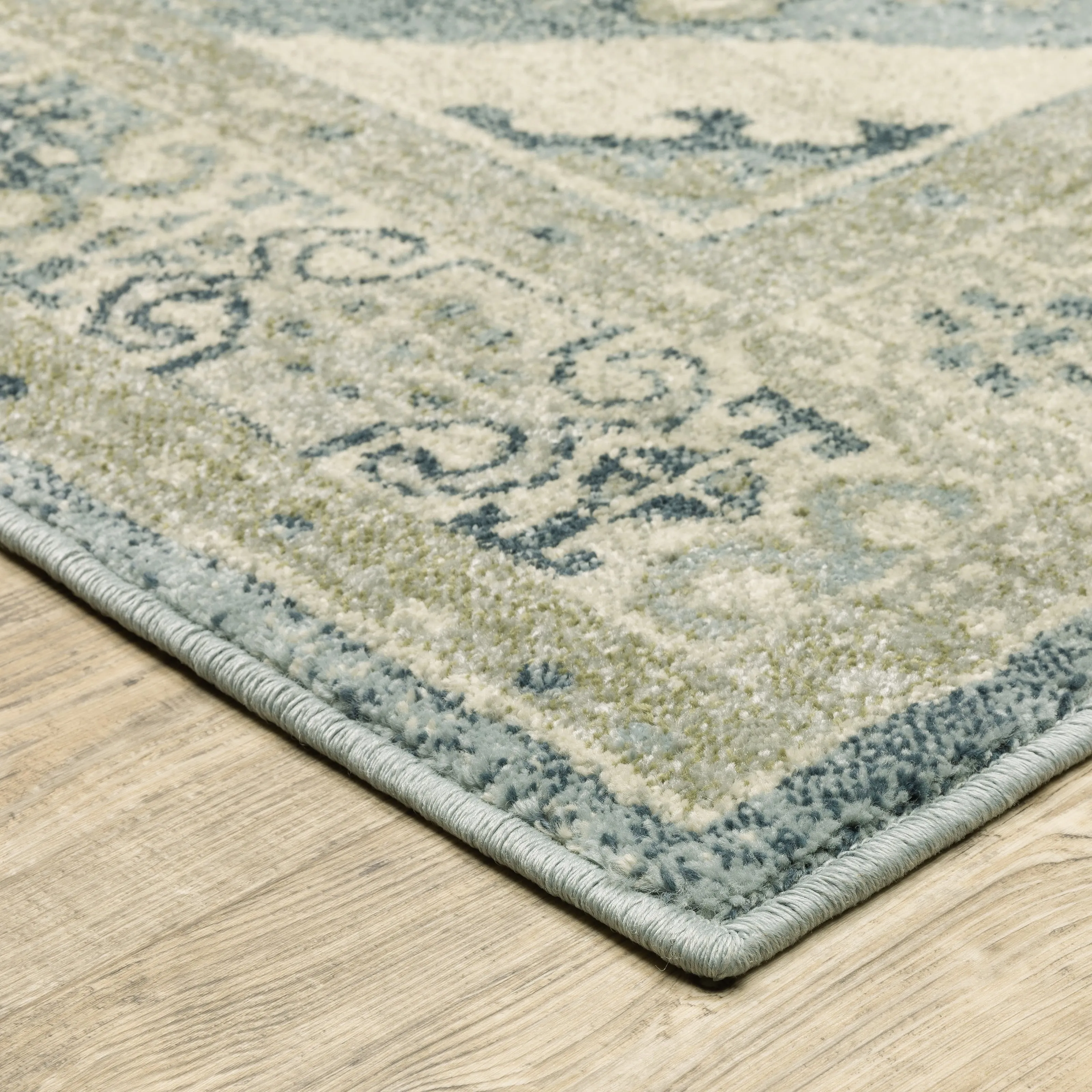 Style Haven Bassel Bordered Medallion Blue/ Grey Indoor Area Rug