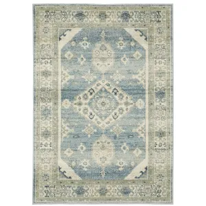 Style Haven Bassel Bordered Medallion Blue/ Grey Indoor Area Rug
