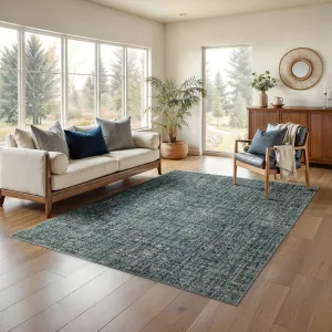 Style Haven Bassel Etched Striped Teal/ Grey Indoor Area Rug