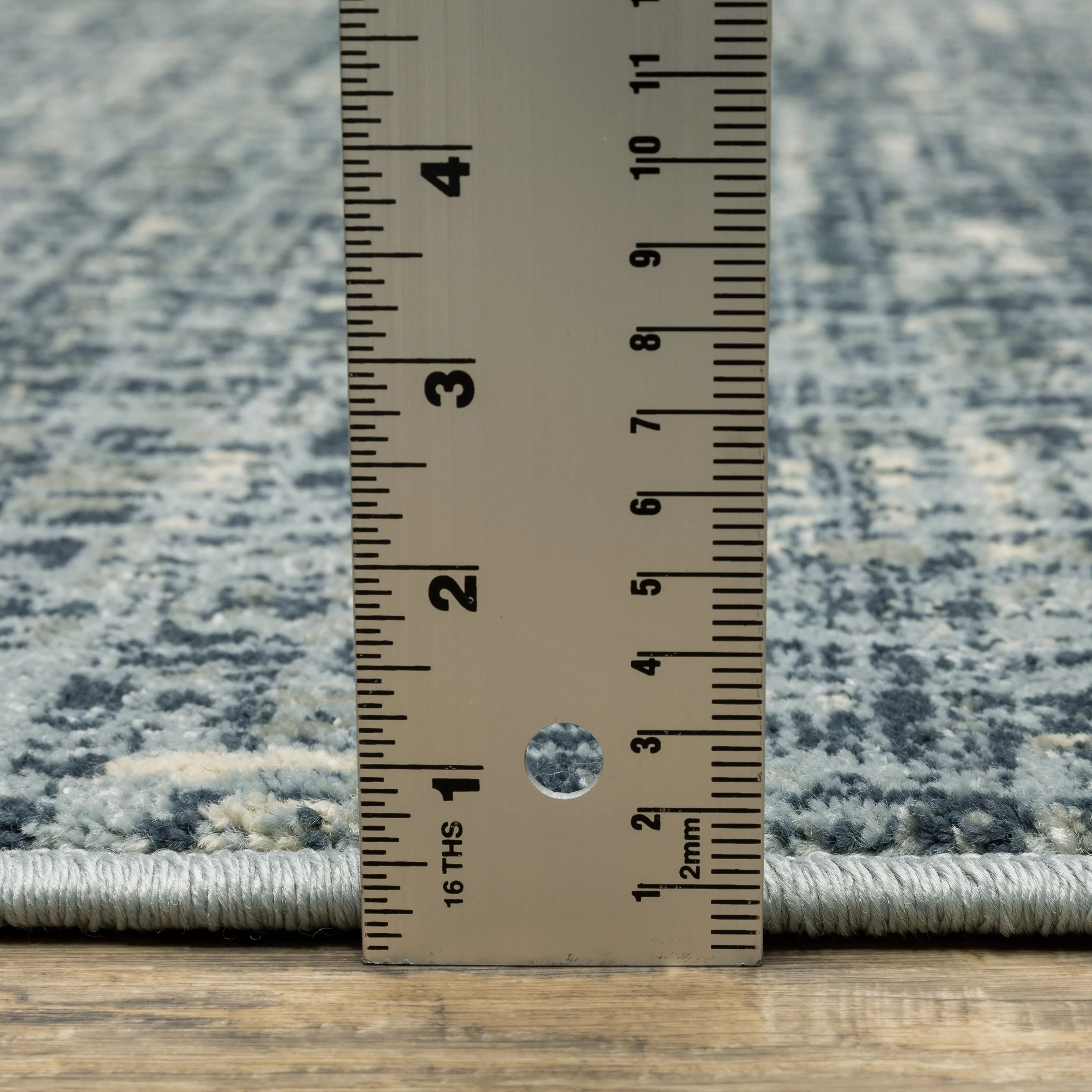 Style Haven Bassel Etched Striped Teal/ Grey Indoor Area Rug