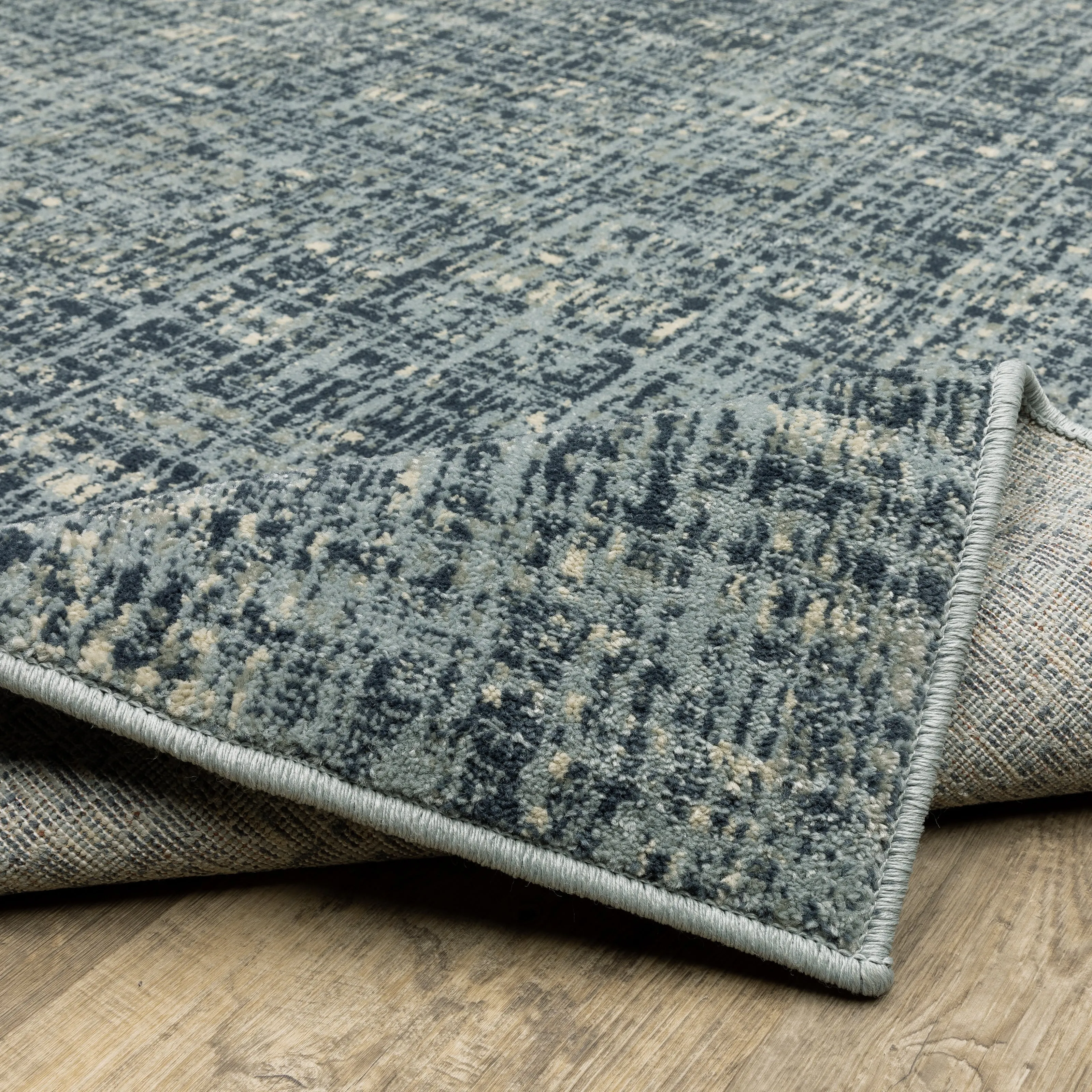 Style Haven Bassel Etched Striped Teal/ Grey Indoor Area Rug