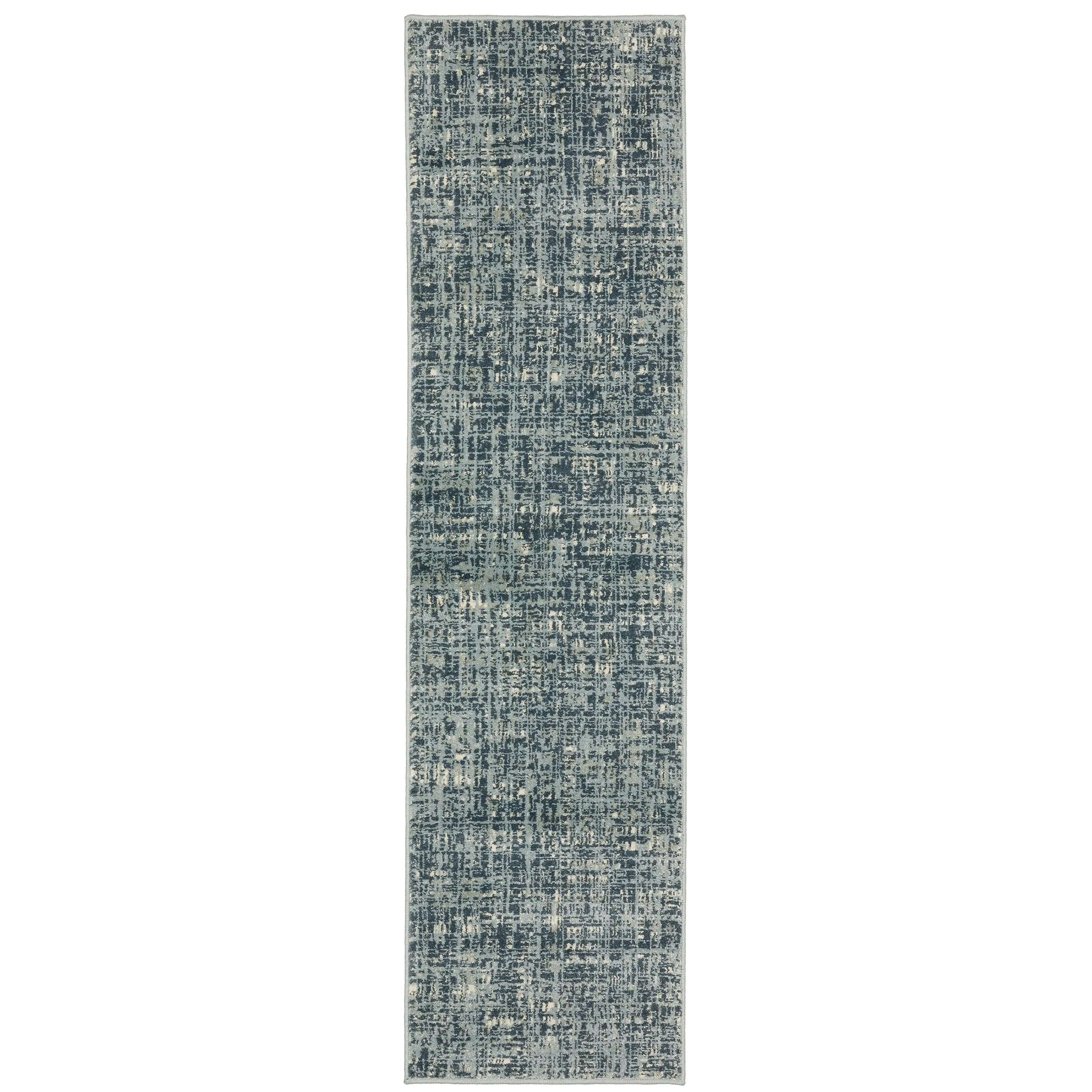 Style Haven Bassel Etched Striped Teal/ Grey Indoor Area Rug