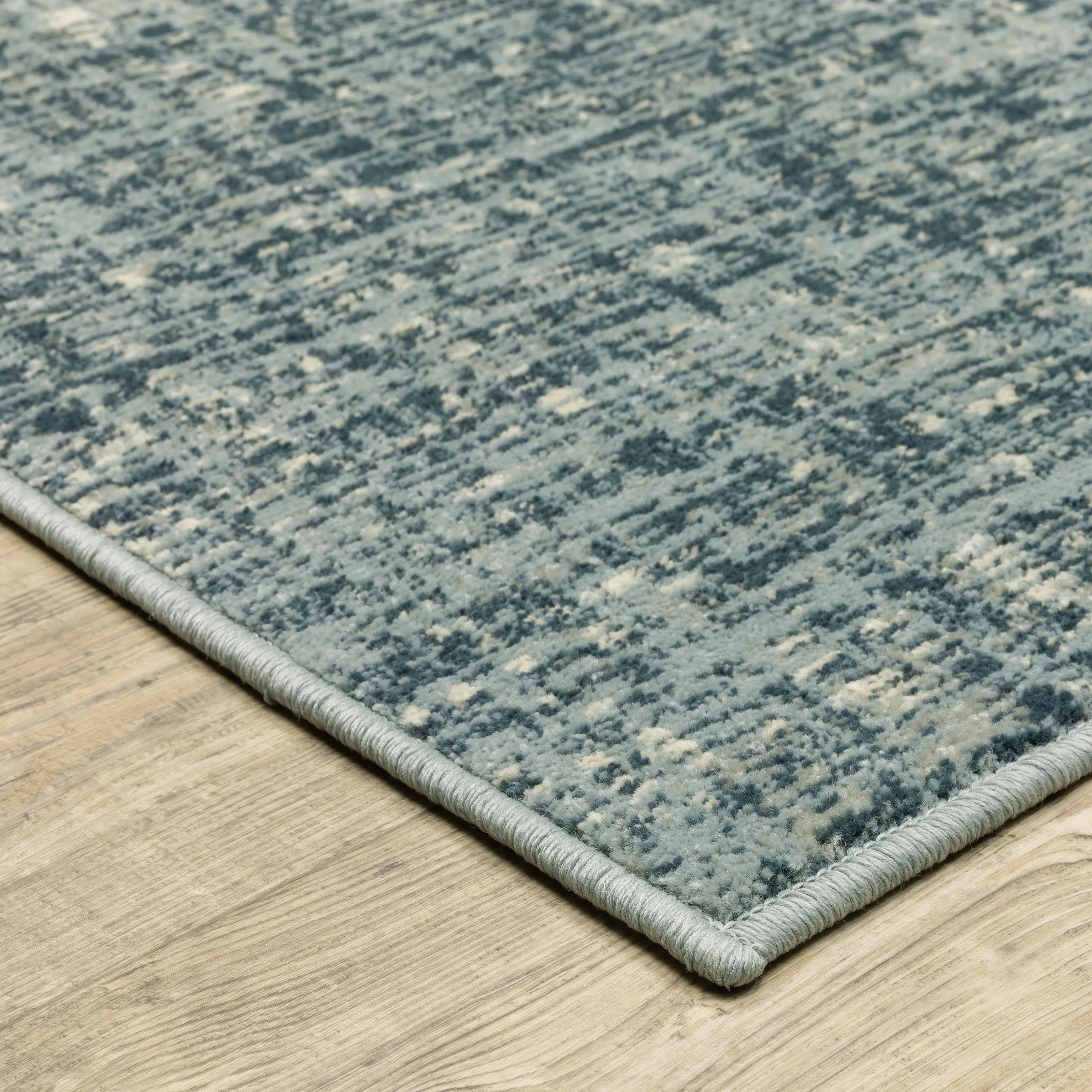 Style Haven Bassel Etched Striped Teal/ Grey Indoor Area Rug
