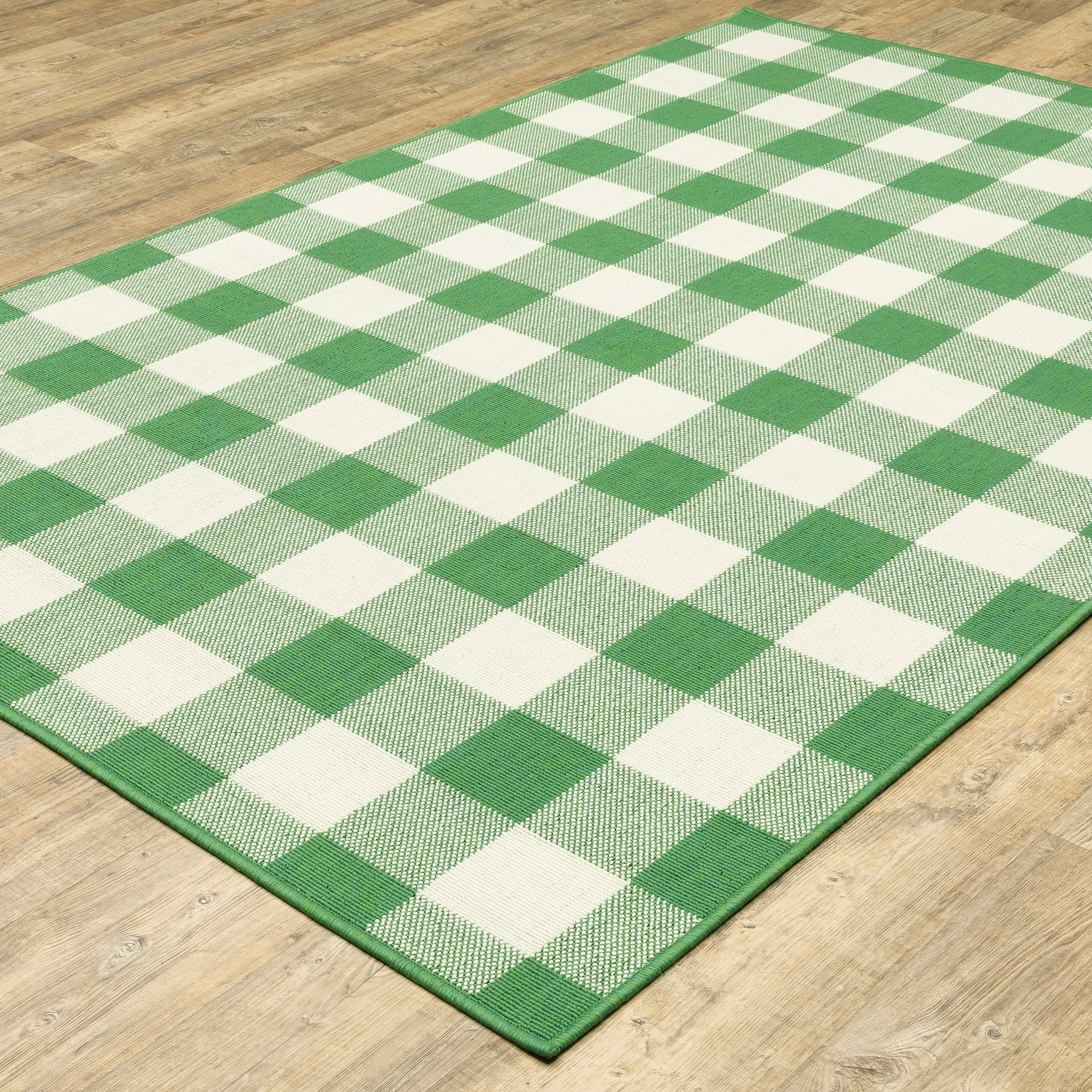 Style Haven Gingham Check Indoor/Outdoor Area Rug..