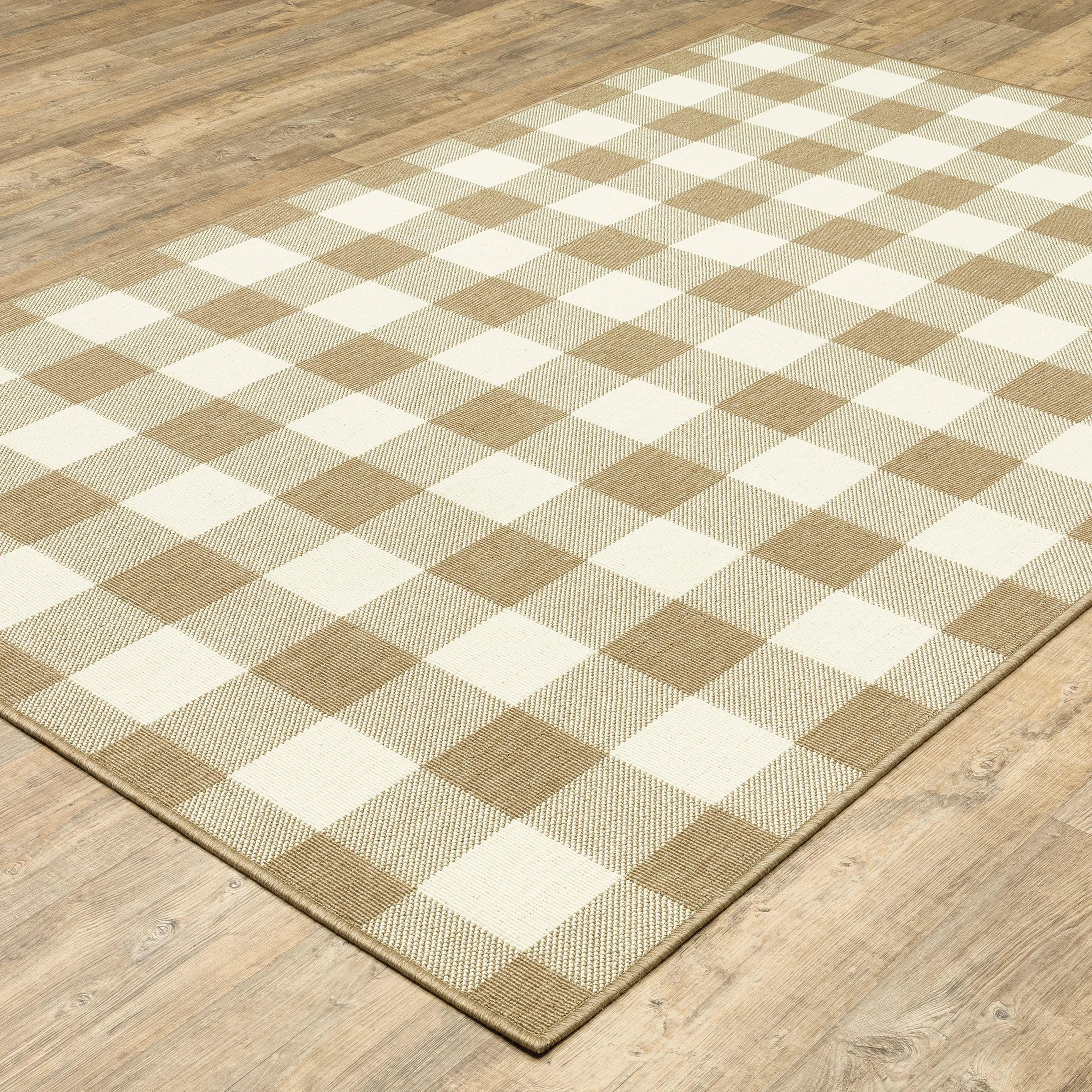 Style Haven Gingham Check Indoor/Outdoor Area Rug..