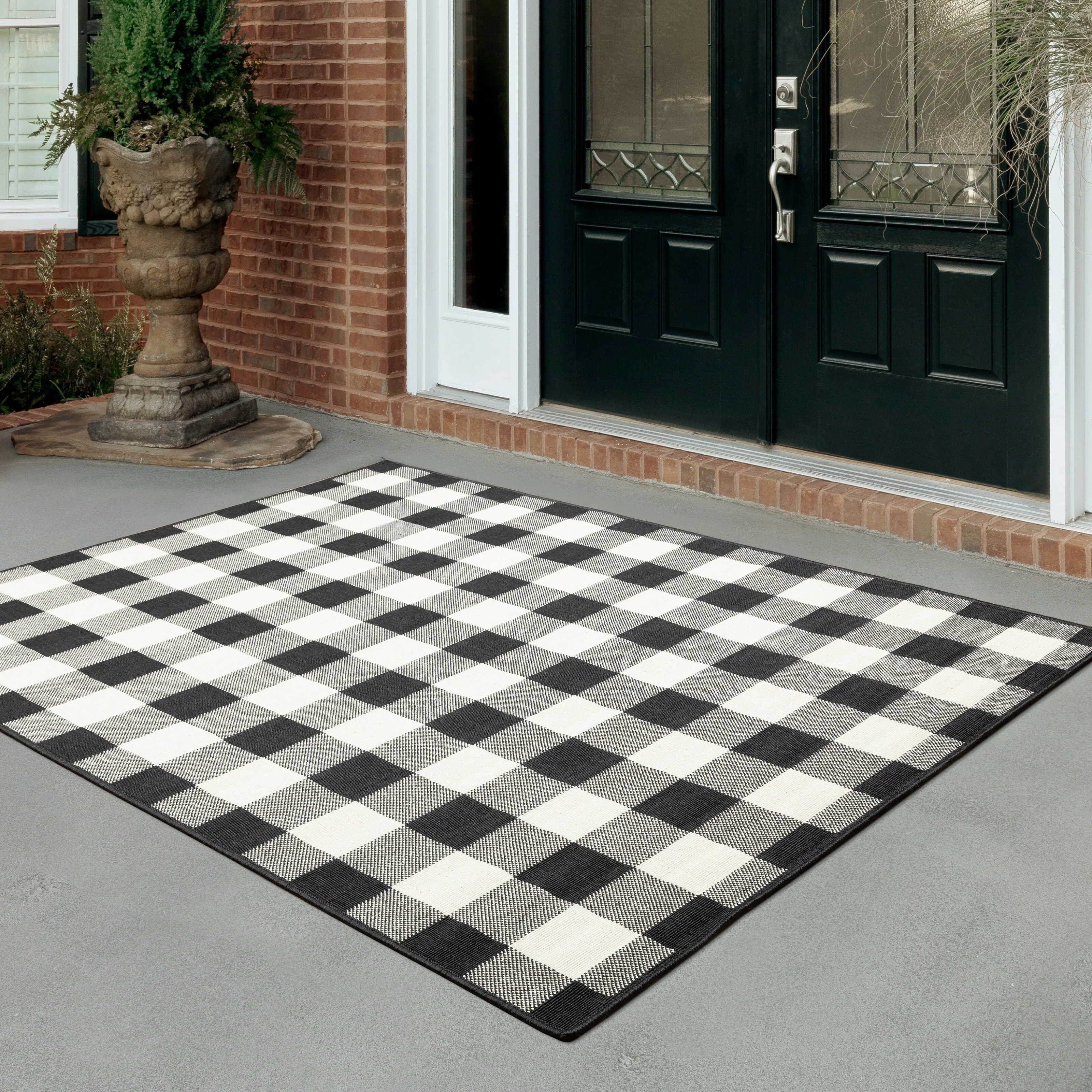 Style Haven Gingham Check Indoor/Outdoor Area Rug..
