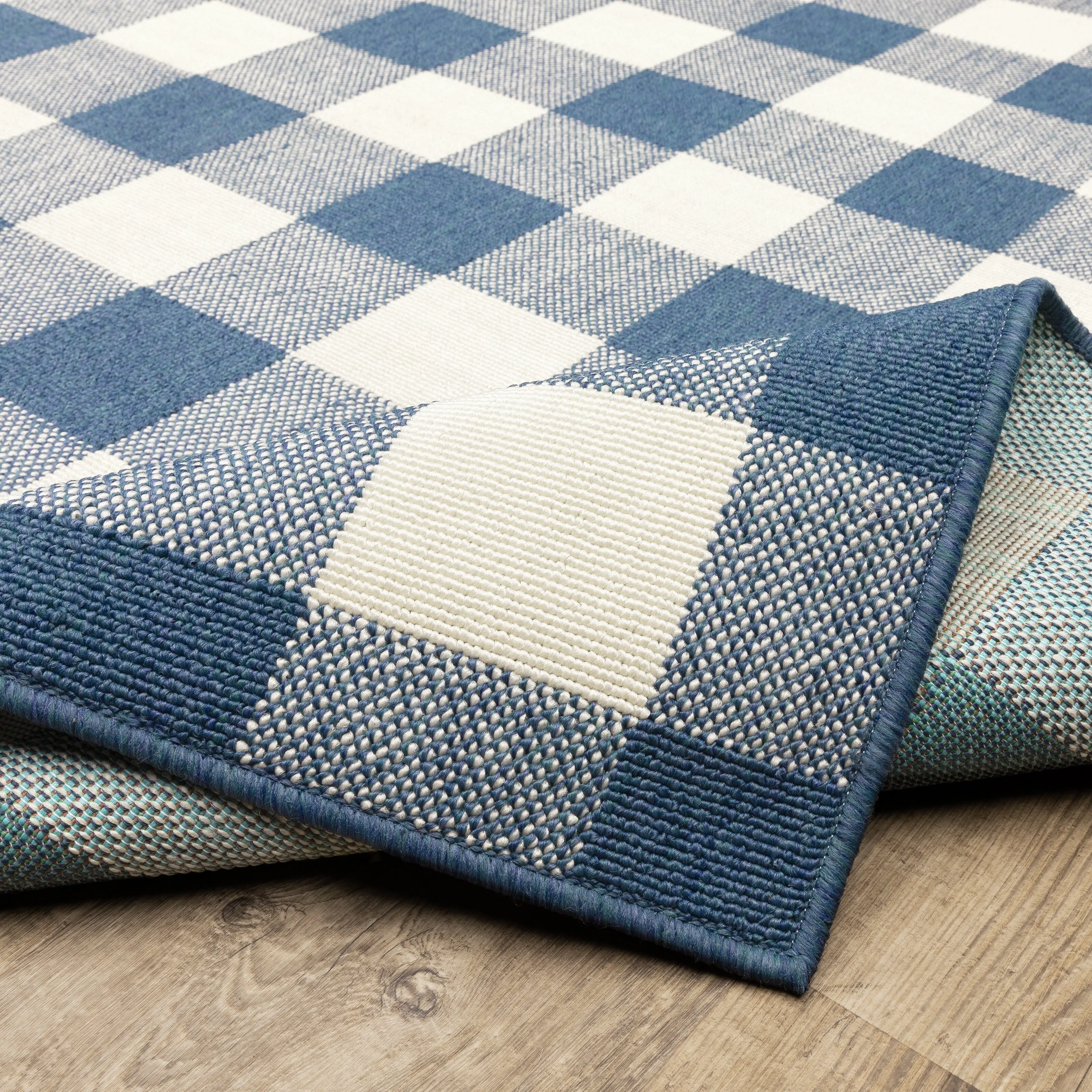 Style Haven Gingham Check Indoor/Outdoor Area Rug..