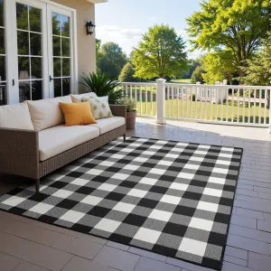 Style Haven Gingham Check Indoor/Outdoor Area Rug..