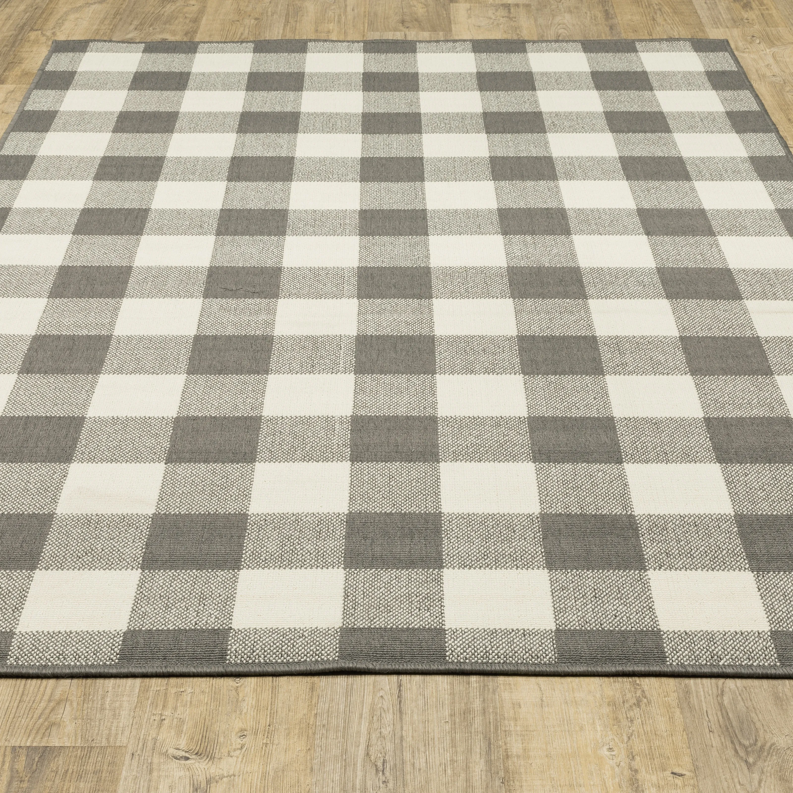 Style Haven Gingham Check Indoor/Outdoor Area Rug..