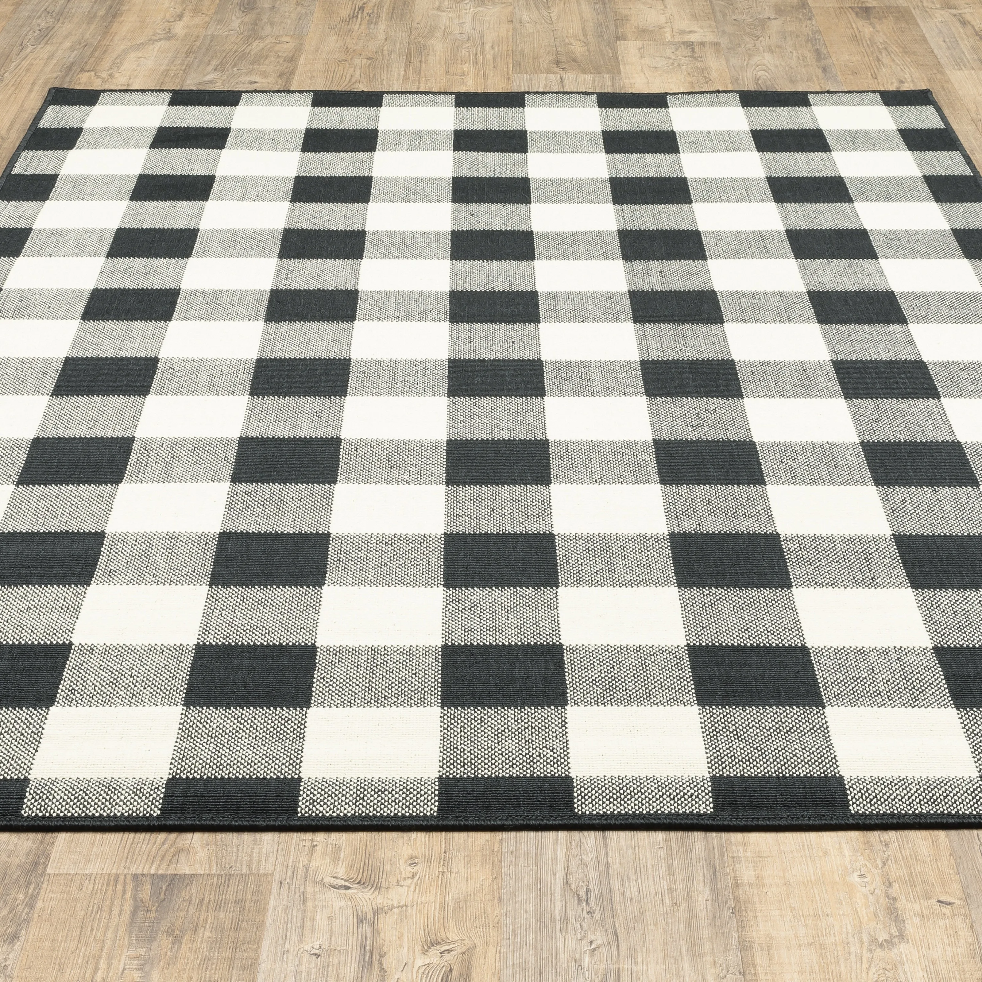 Style Haven Gingham Check Indoor/Outdoor Area Rug..