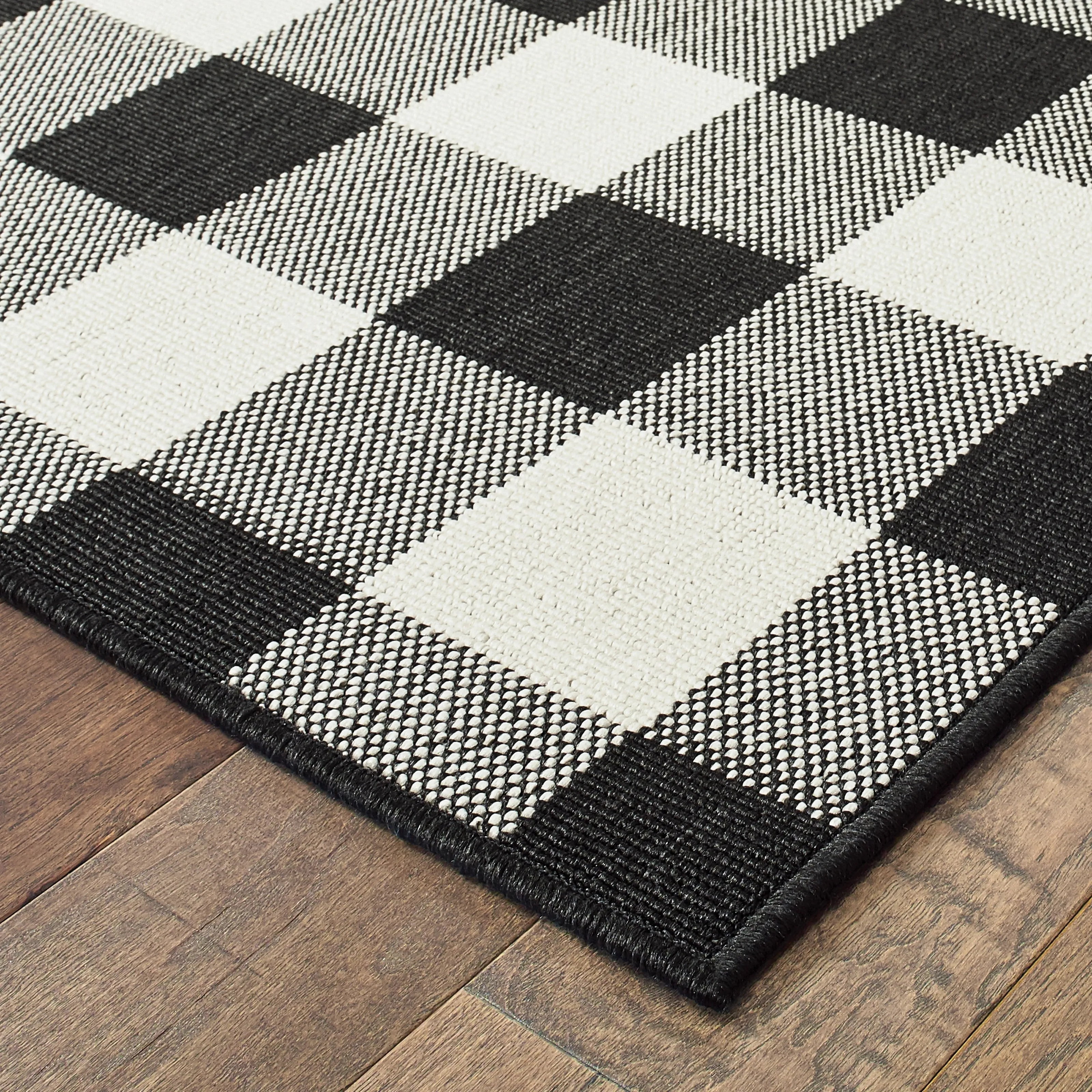 Style Haven Gingham Check Indoor/Outdoor Area Rug..