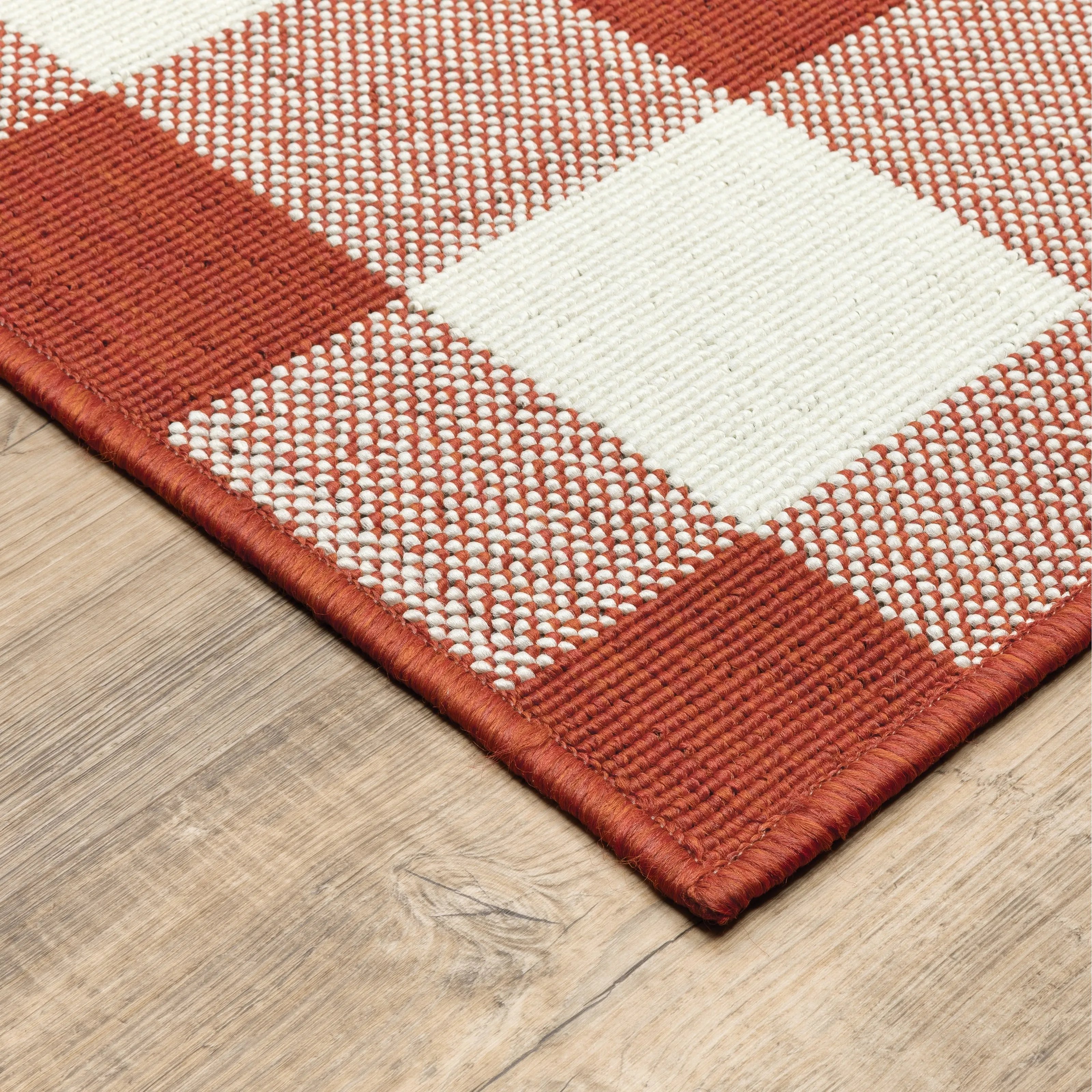Style Haven Gingham Check Indoor/Outdoor Area Rug..