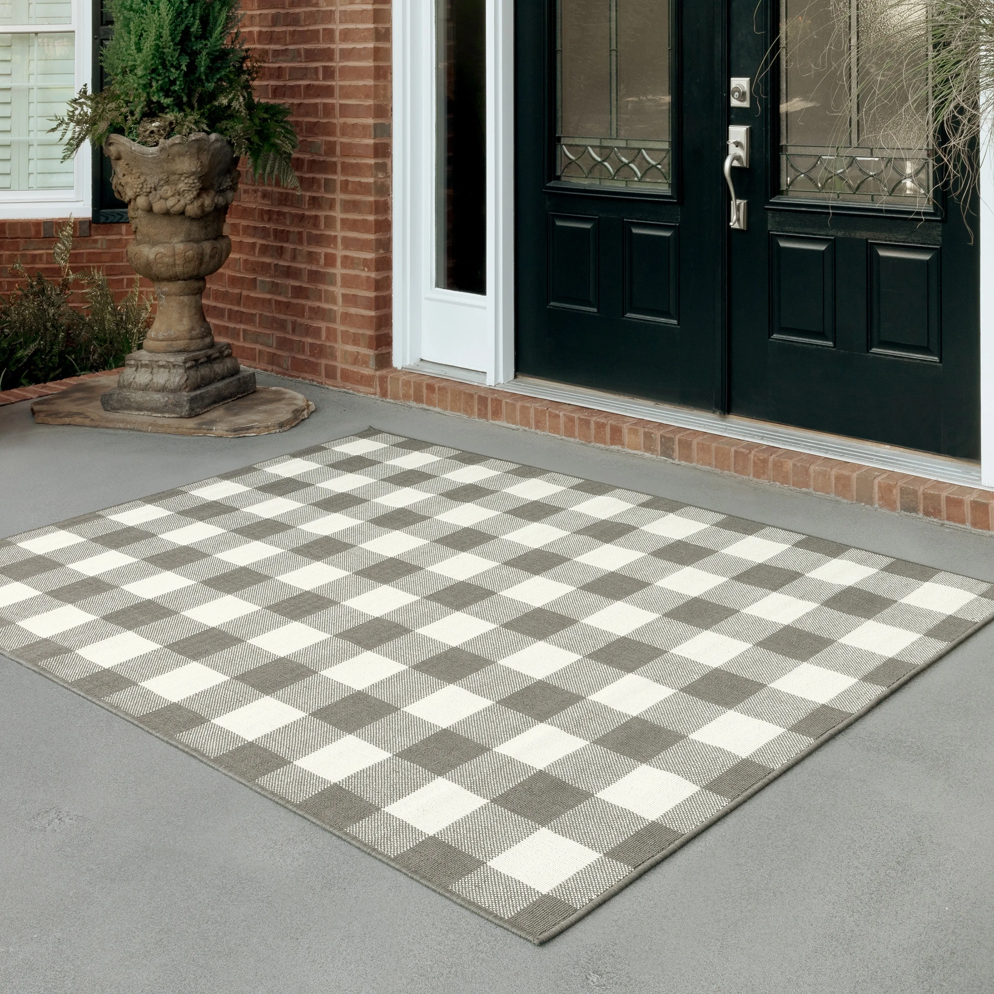 Style Haven Gingham Check Indoor/Outdoor Area Rug..