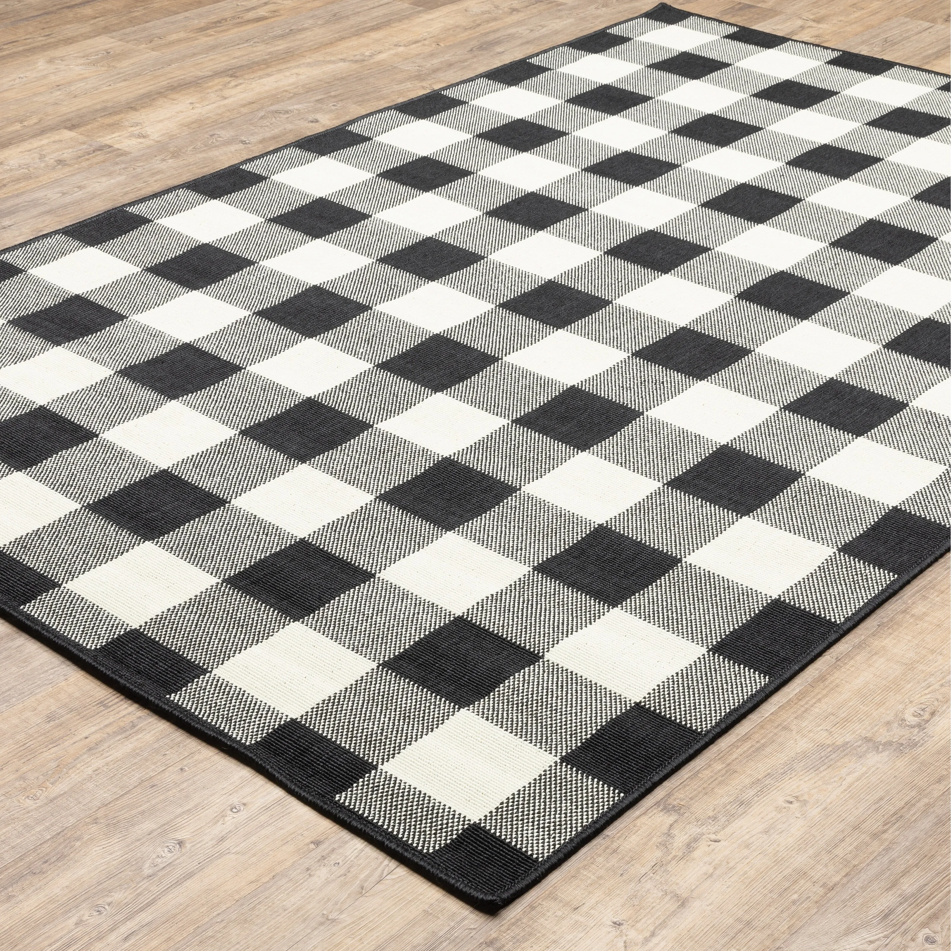 Style Haven Gingham Check Indoor/Outdoor Area Rug..