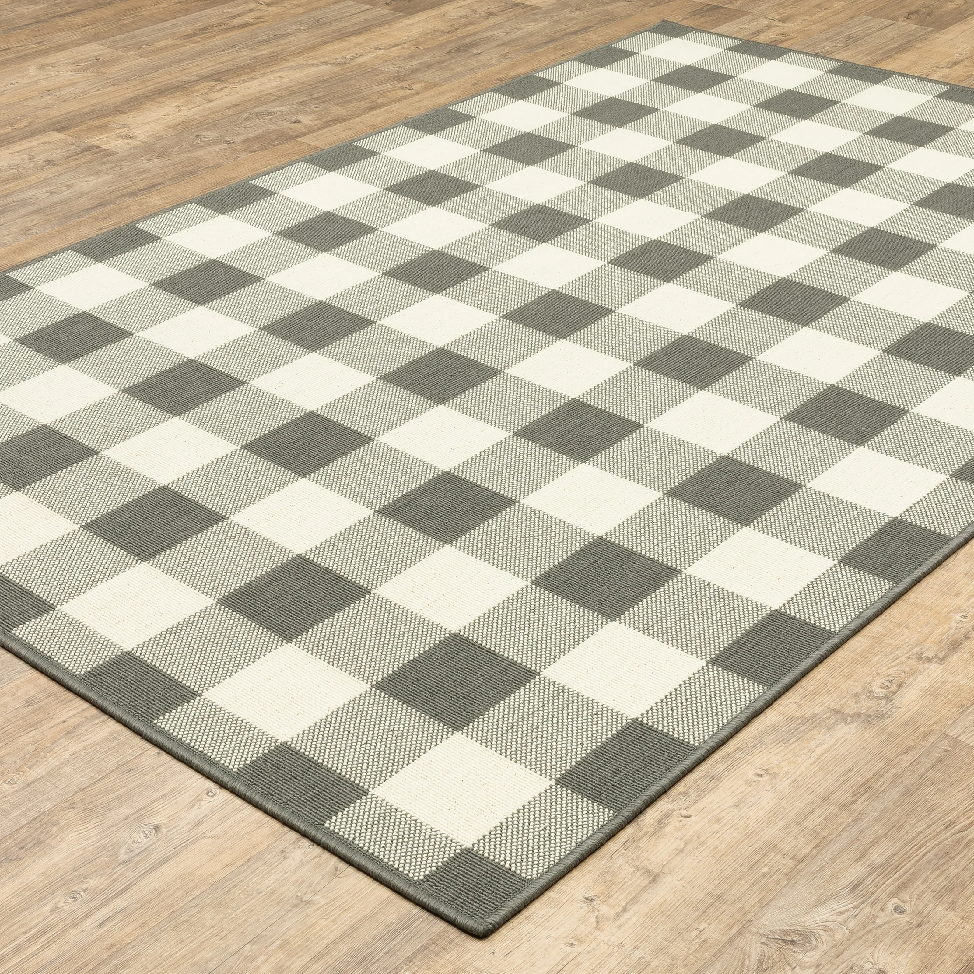Style Haven Gingham Check Indoor/Outdoor Area Rug..