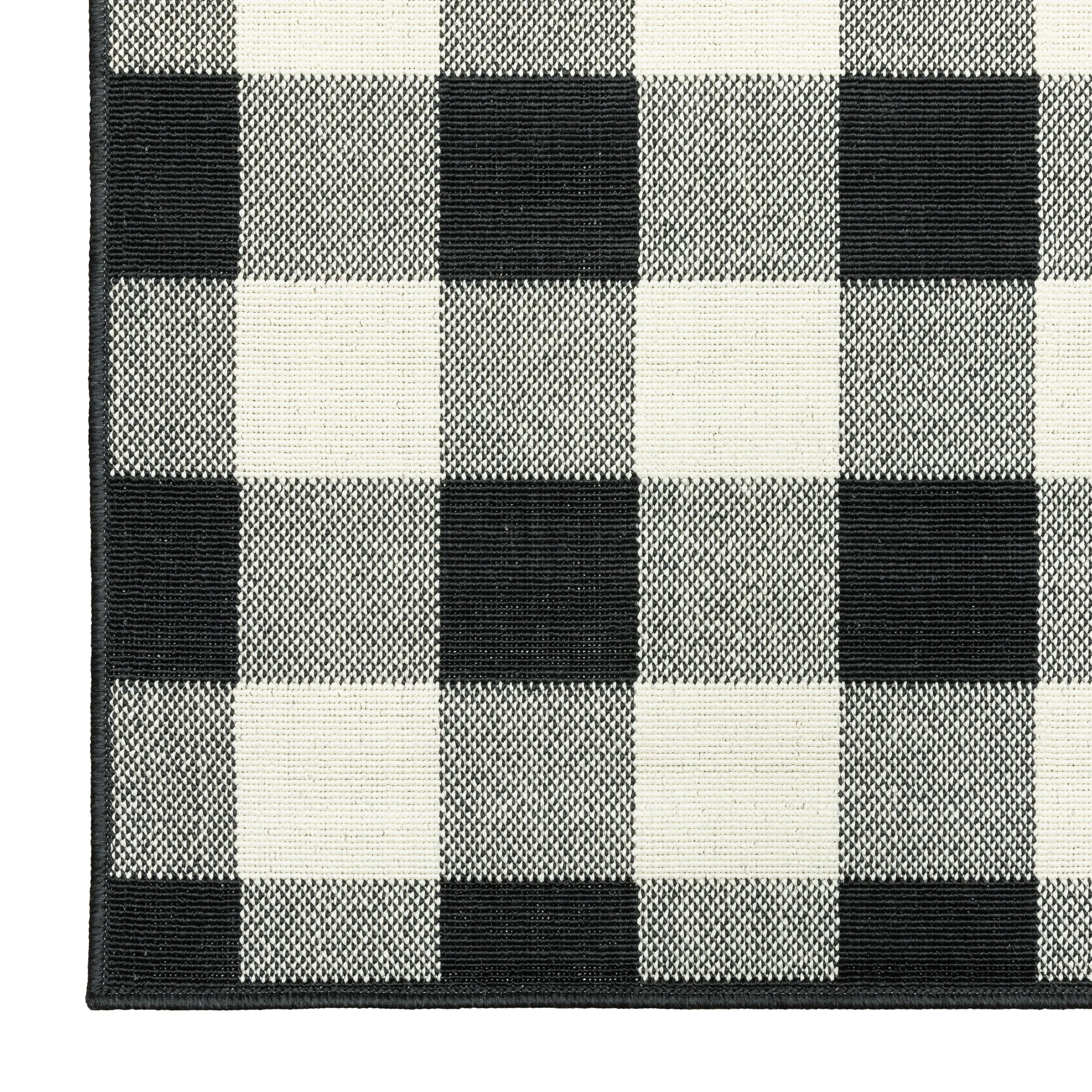 Style Haven Gingham Check Indoor/Outdoor Area Rug..