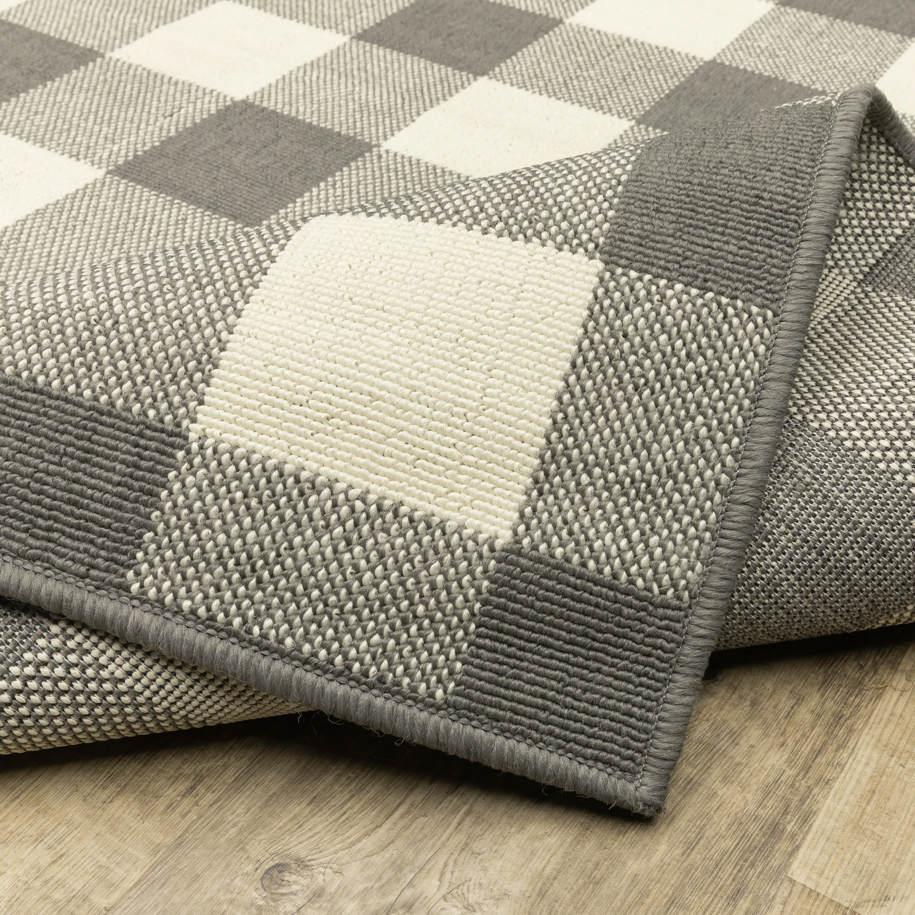 Style Haven Gingham Check Indoor/Outdoor Area Rug..