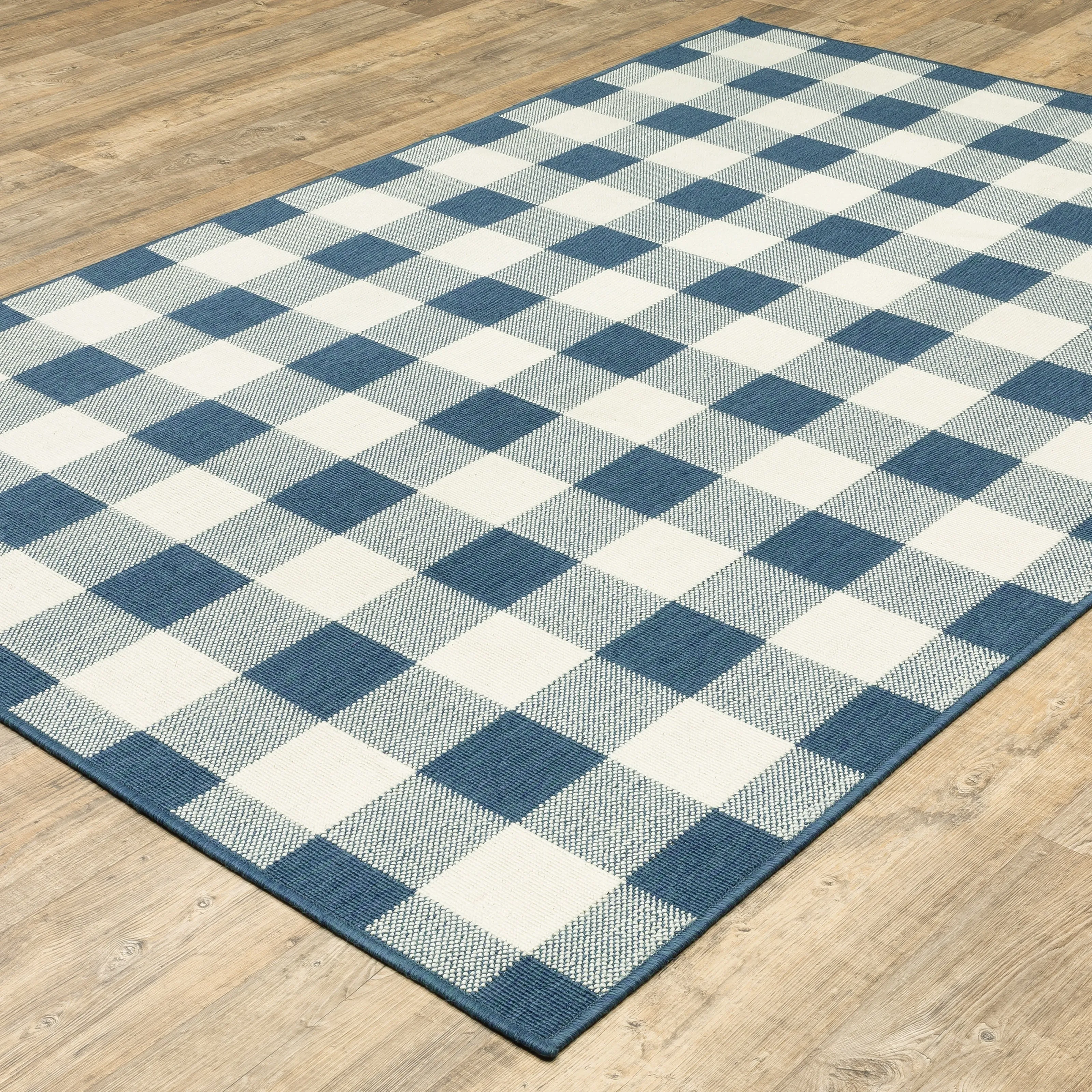 Style Haven Gingham Check Indoor/Outdoor Area Rug..