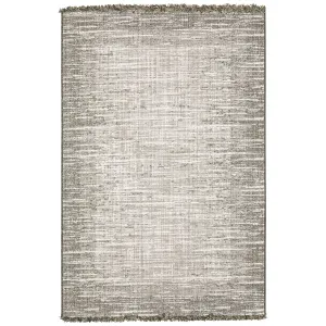 Style Haven Grayton Weathered Textures Beige/ Black Indoor-Outdoor Fringe Edge Rug