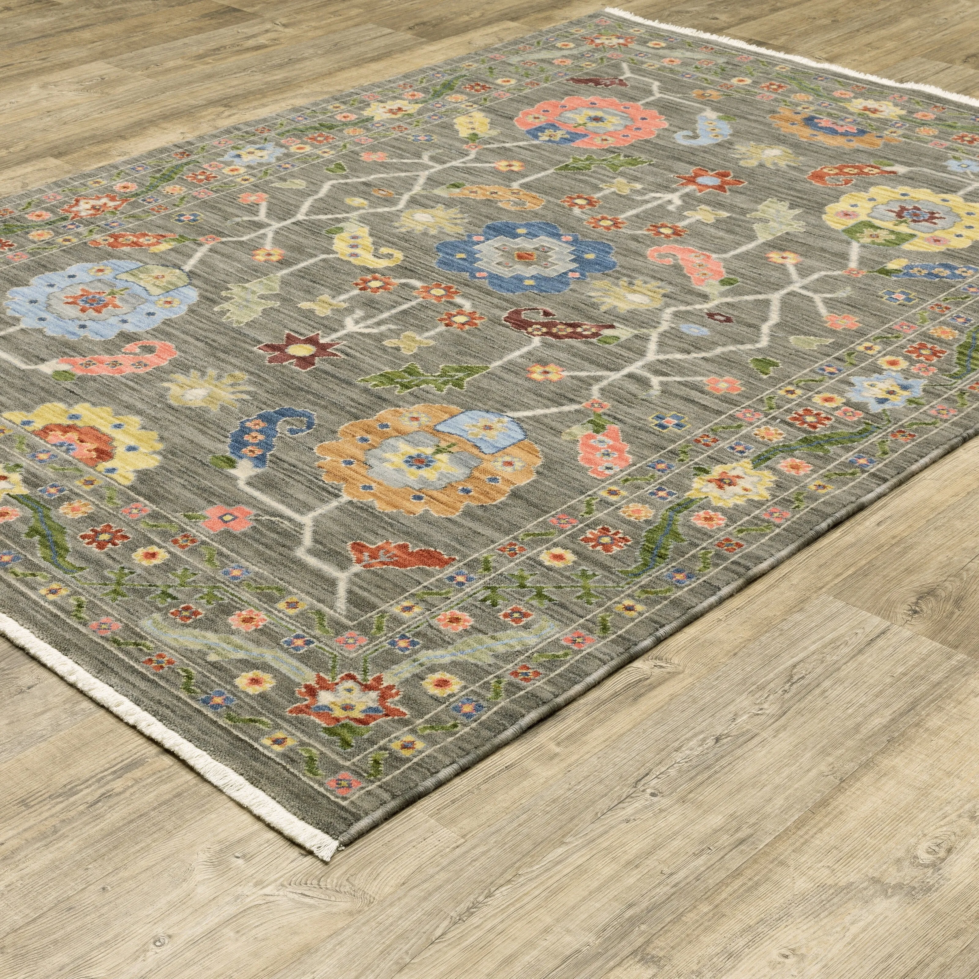 Style Haven Lawson Traditional Bordered Wool Fringe Edge Area Rug