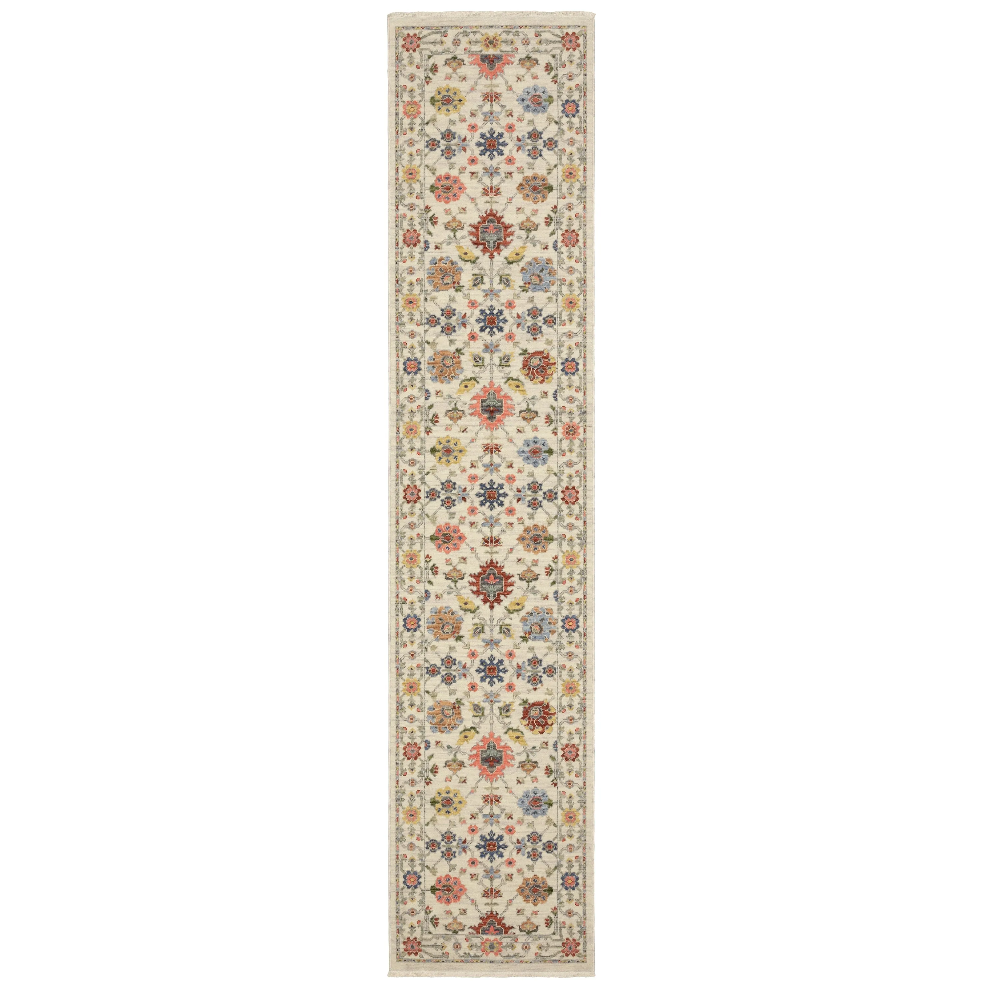 Style Haven Lawson Traditional Floral Wool Fringe Edge Area Rug