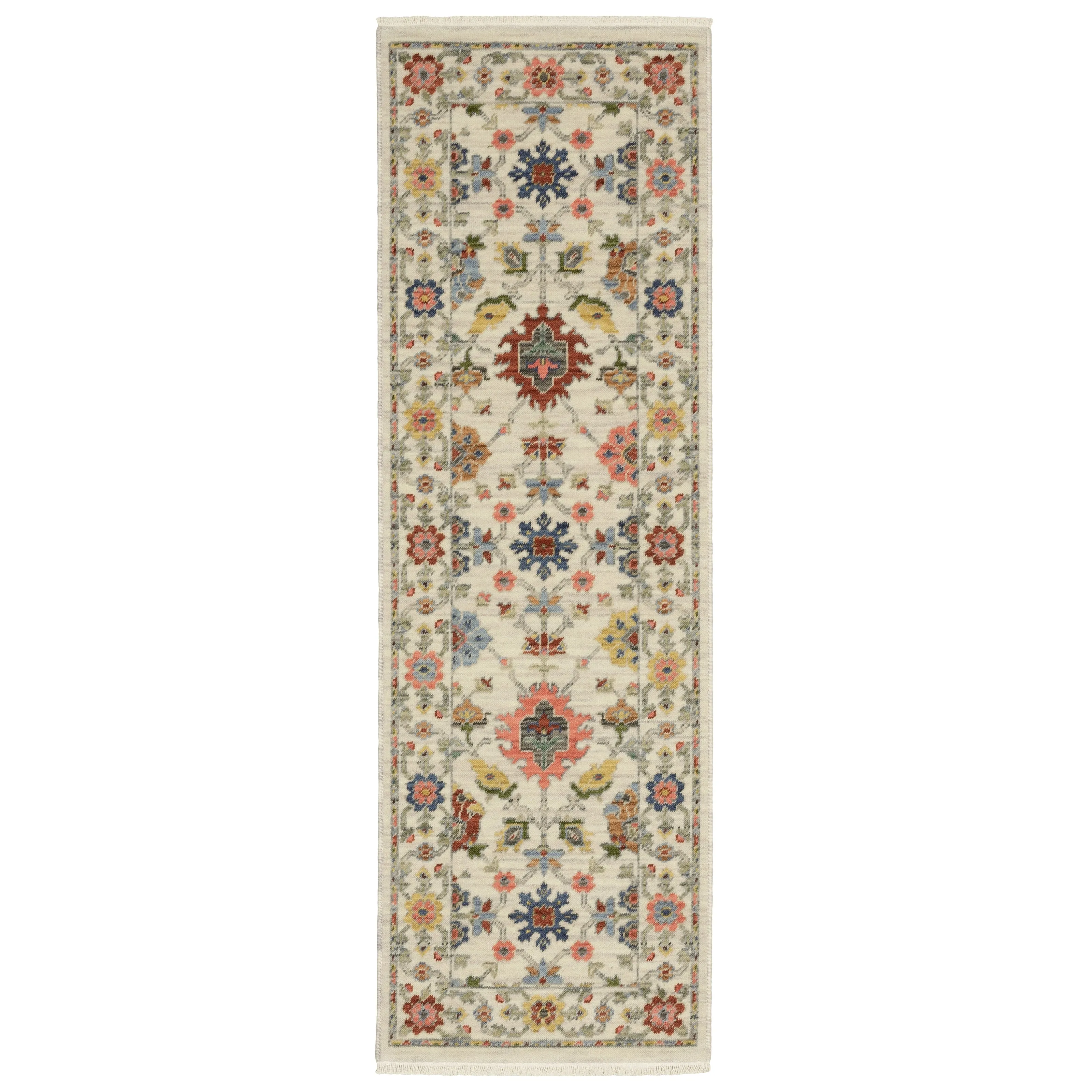 Style Haven Lawson Traditional Floral Wool Fringe Edge Area Rug