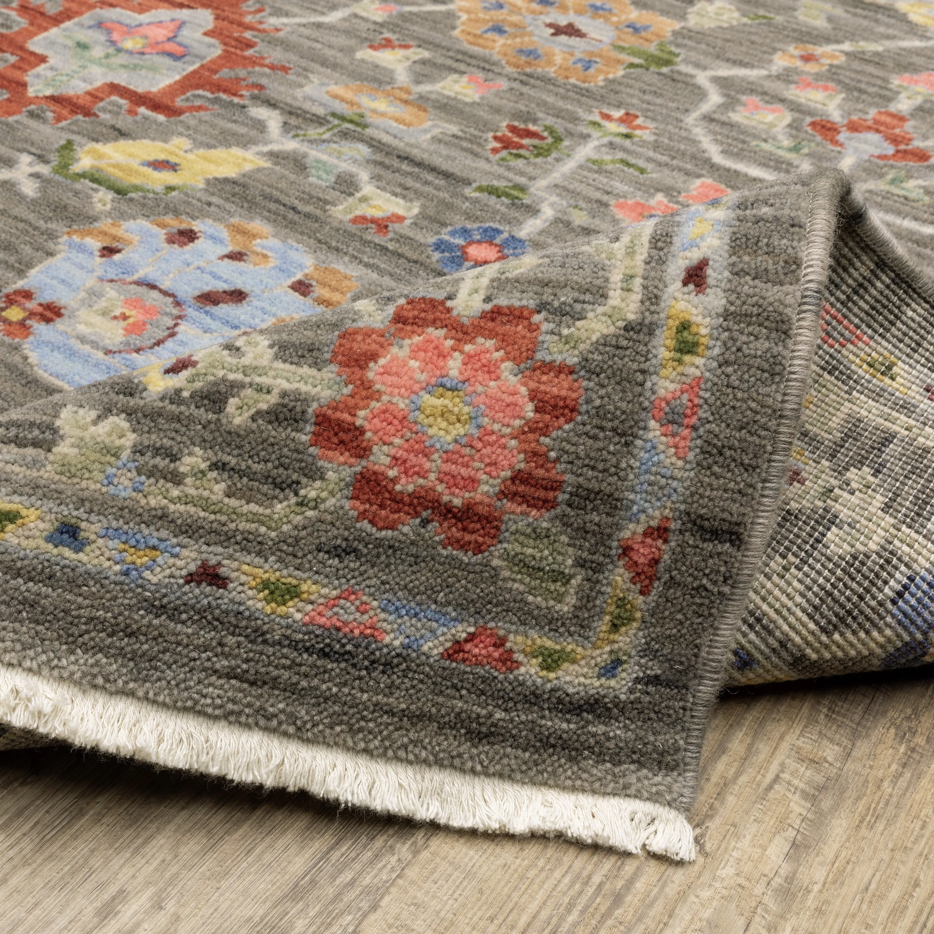 Style Haven Lawson Traditional Floral Wool Fringe Edge Area Rug