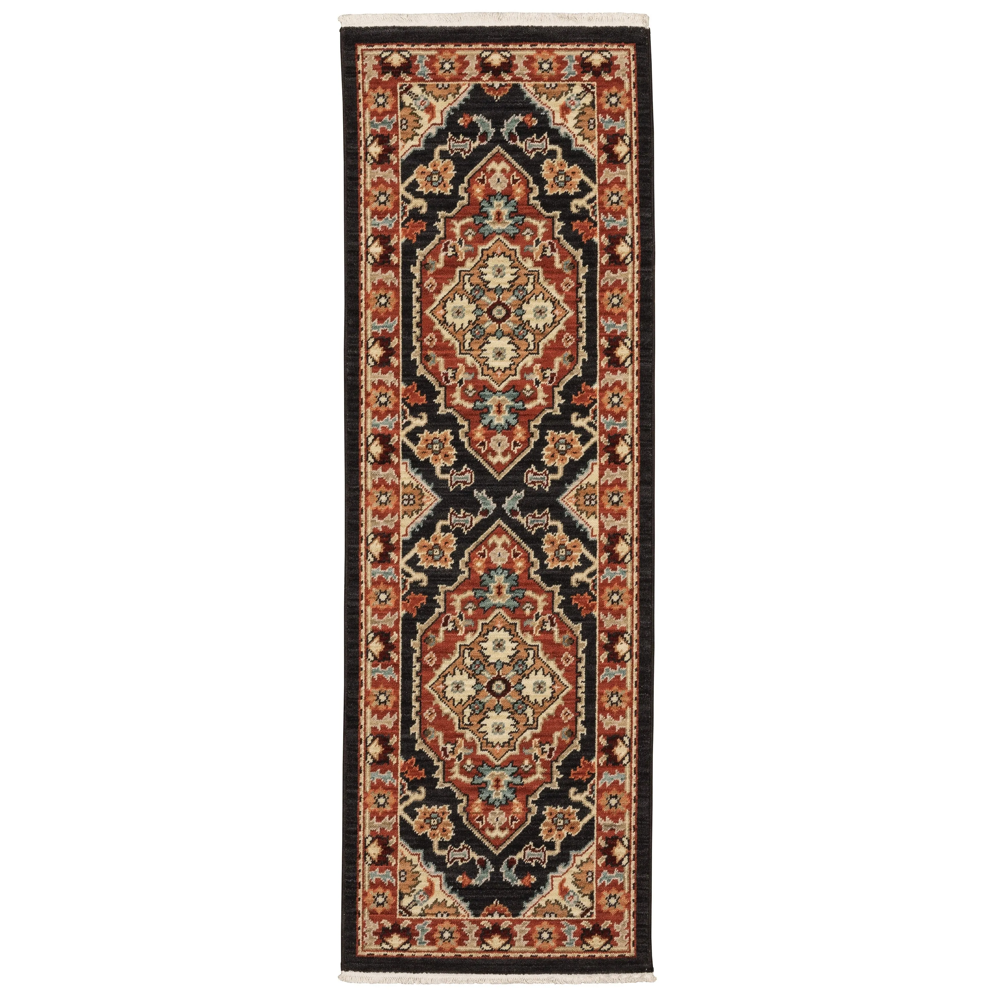 Style Haven Leander Layered Medallions Fringed Wool Blend Area Rug
