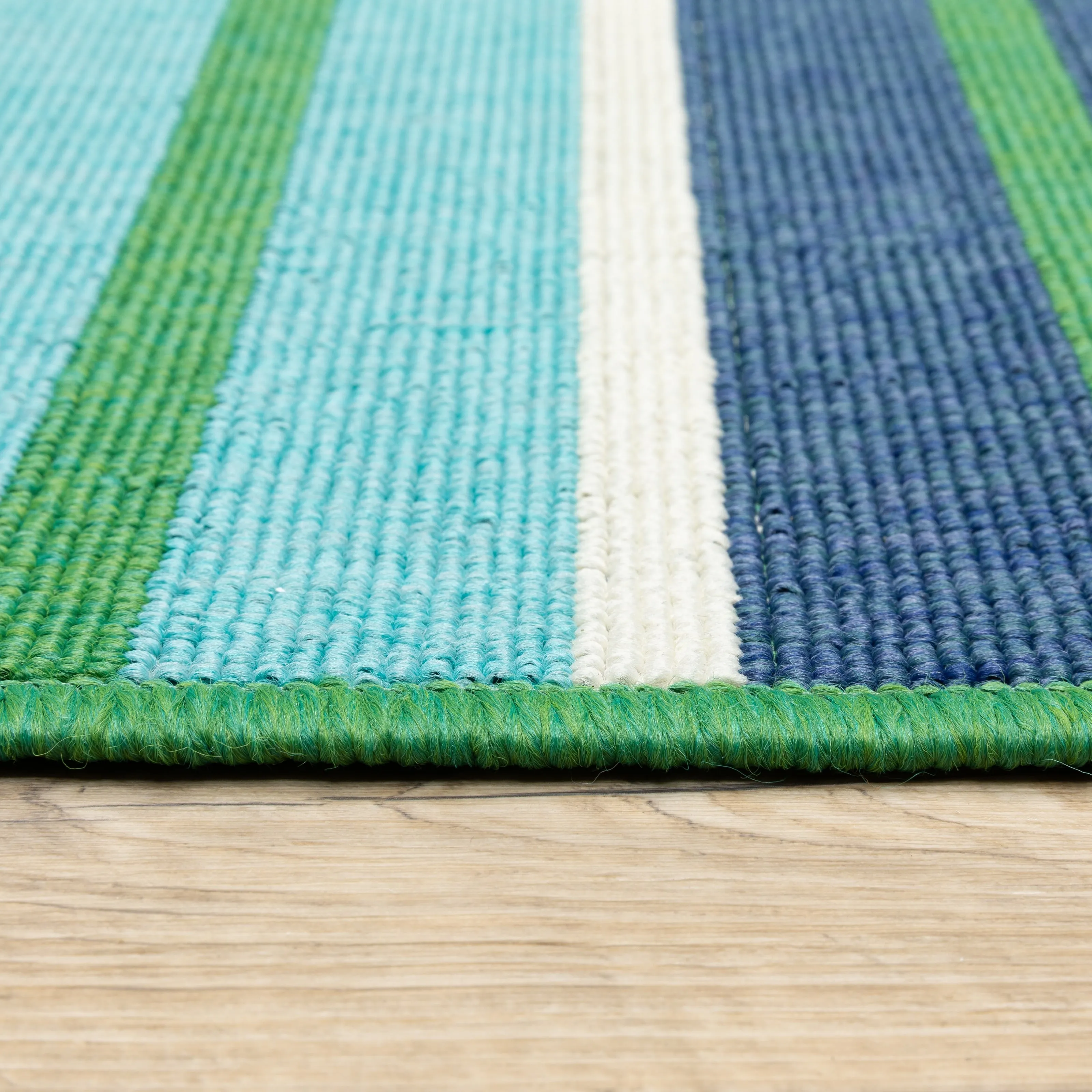 Style Haven Martinique Feeling the Blues Striped Indoor Outdoor Rug