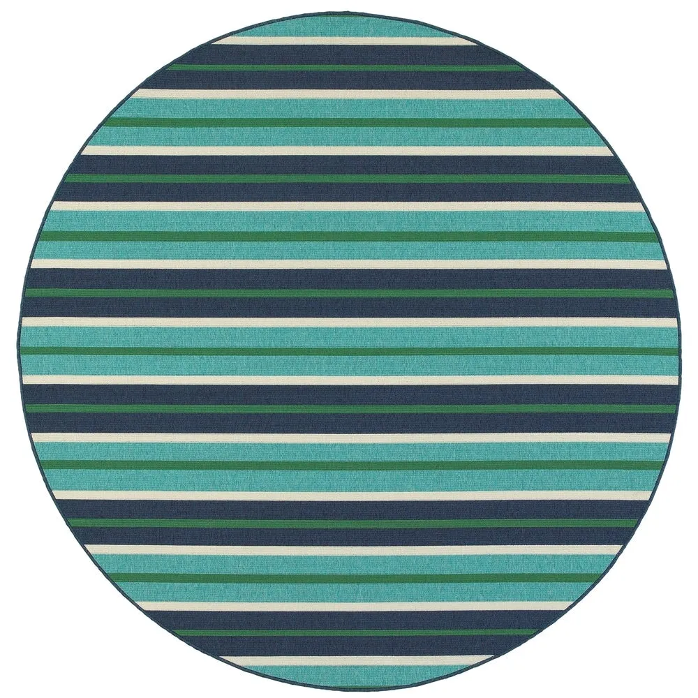 Style Haven Martinique Feeling the Blues Striped Indoor Outdoor Rug