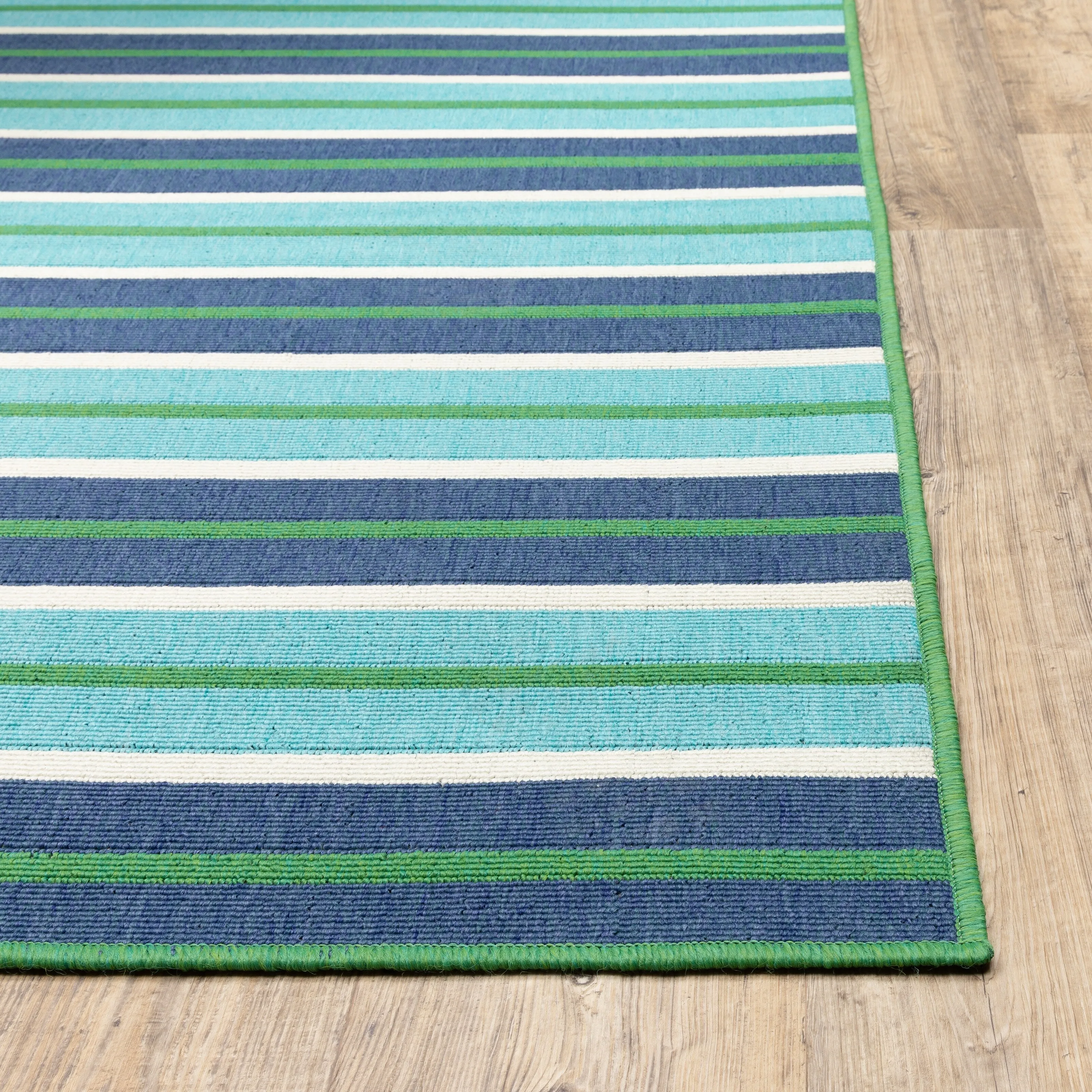 Style Haven Martinique Feeling the Blues Striped Indoor Outdoor Rug