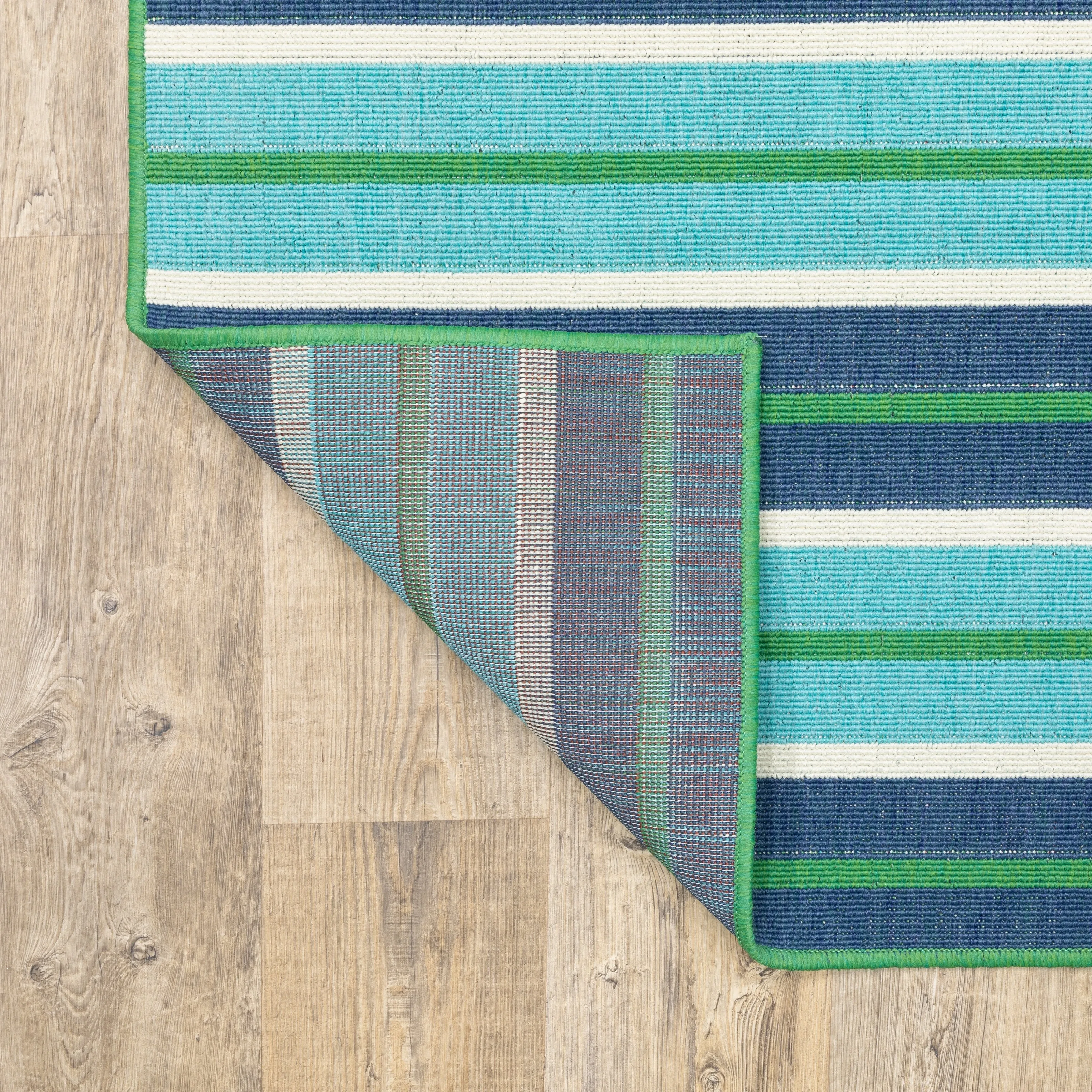 Style Haven Martinique Feeling the Blues Striped Indoor Outdoor Rug