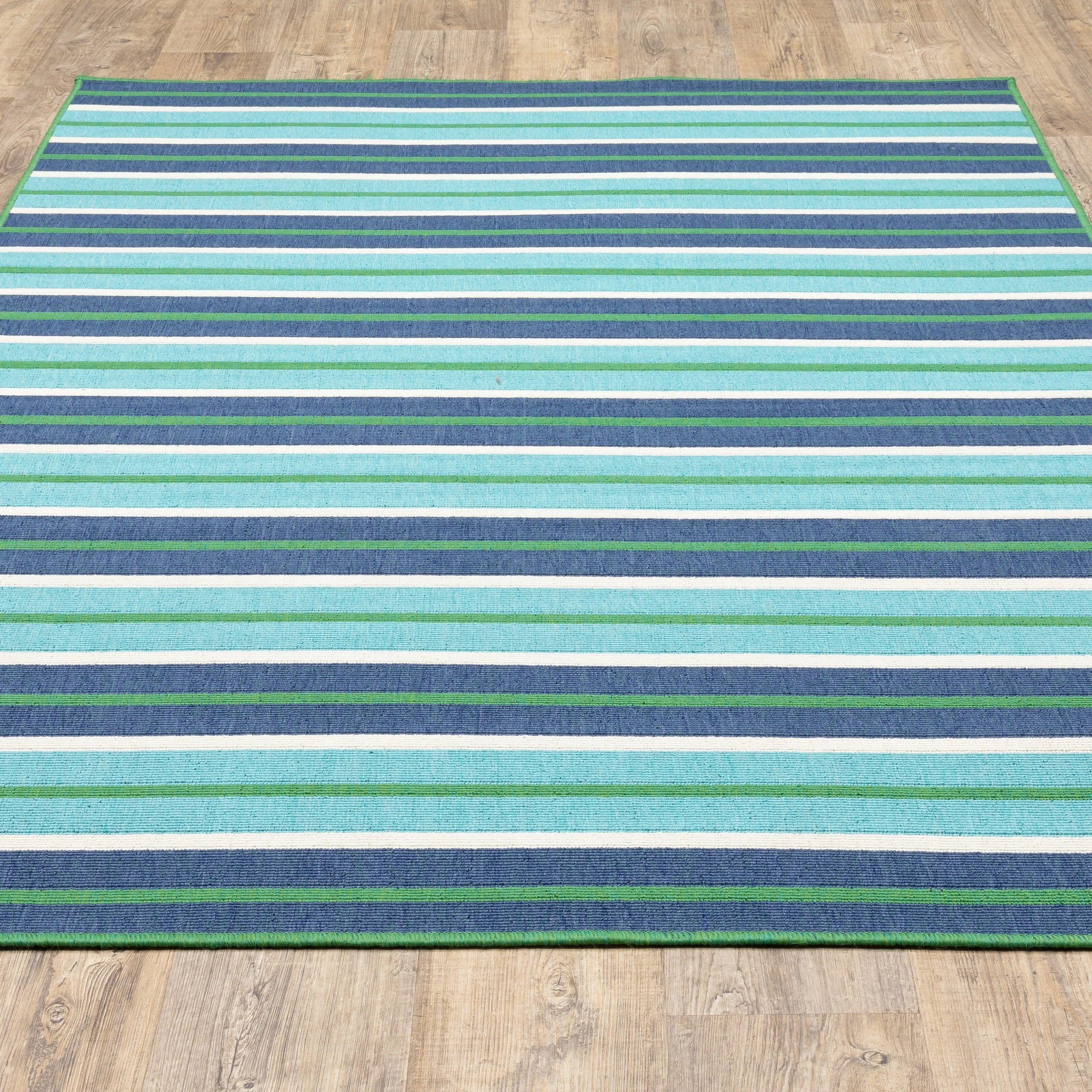 Style Haven Martinique Feeling the Blues Striped Indoor Outdoor Rug