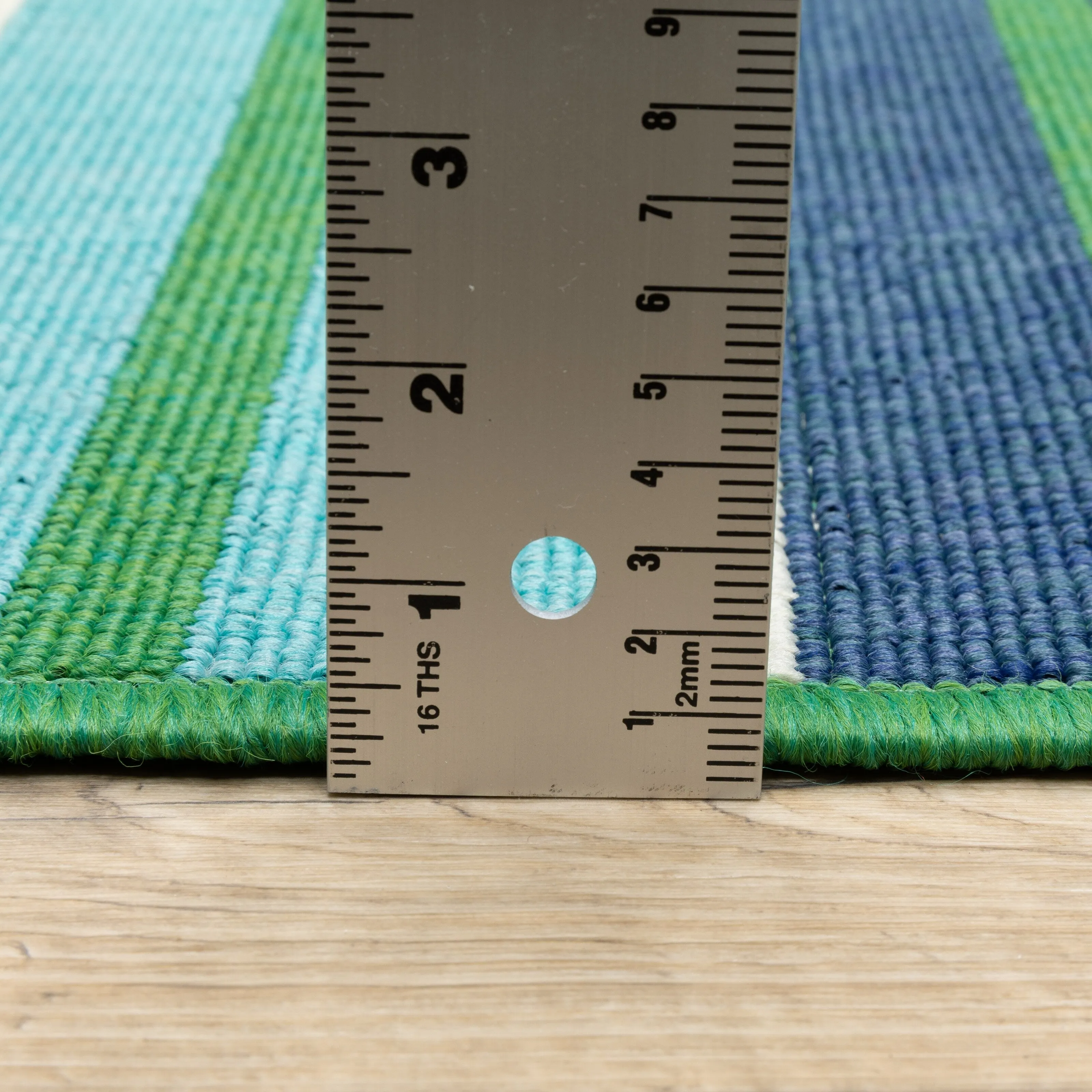 Style Haven Martinique Feeling the Blues Striped Indoor Outdoor Rug