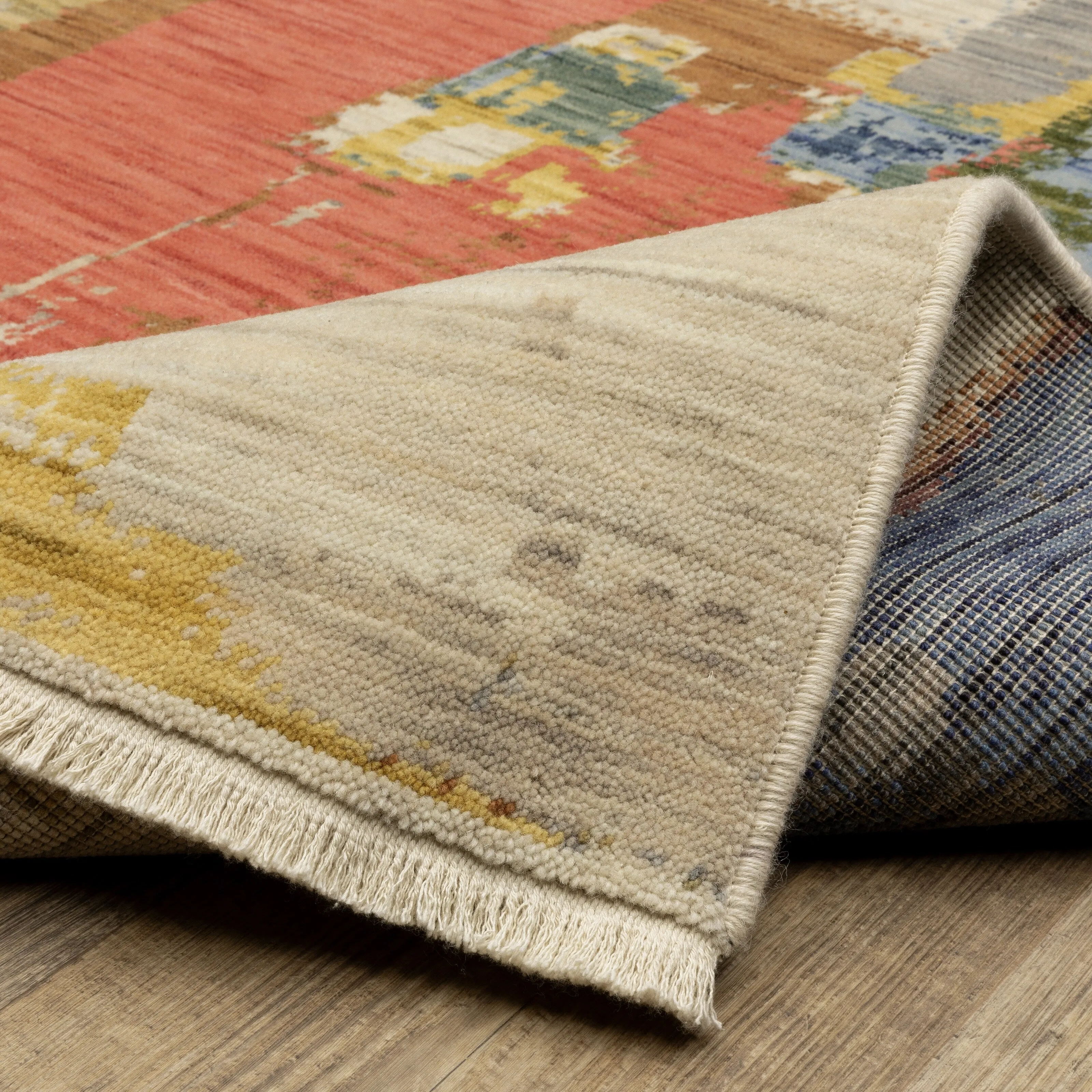 Style Haven Shiloh Painted Abstract Multi/Salmon Wool Blend Area Rug